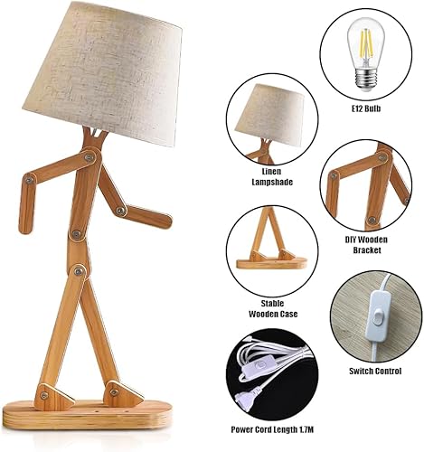 Miniatura 6 de Bonita lámpara de escritorio, lámpara de persona, lámparas de mesita de noche robot para sala de estar, lámparas únicas, luz de escritorio de