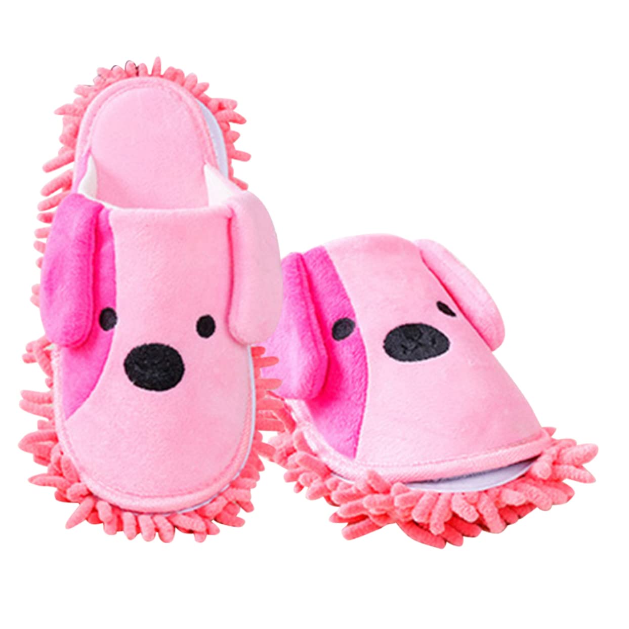 Beaupretty 1 Pair Slippers Cartoon Socks Dust Cleaner for Home Mops Mopping Shoes Floor Mop Shoes House Shoes Foot Mop Foot Cleaner Women's Leisure Shoes Chenille Wipe The Floor