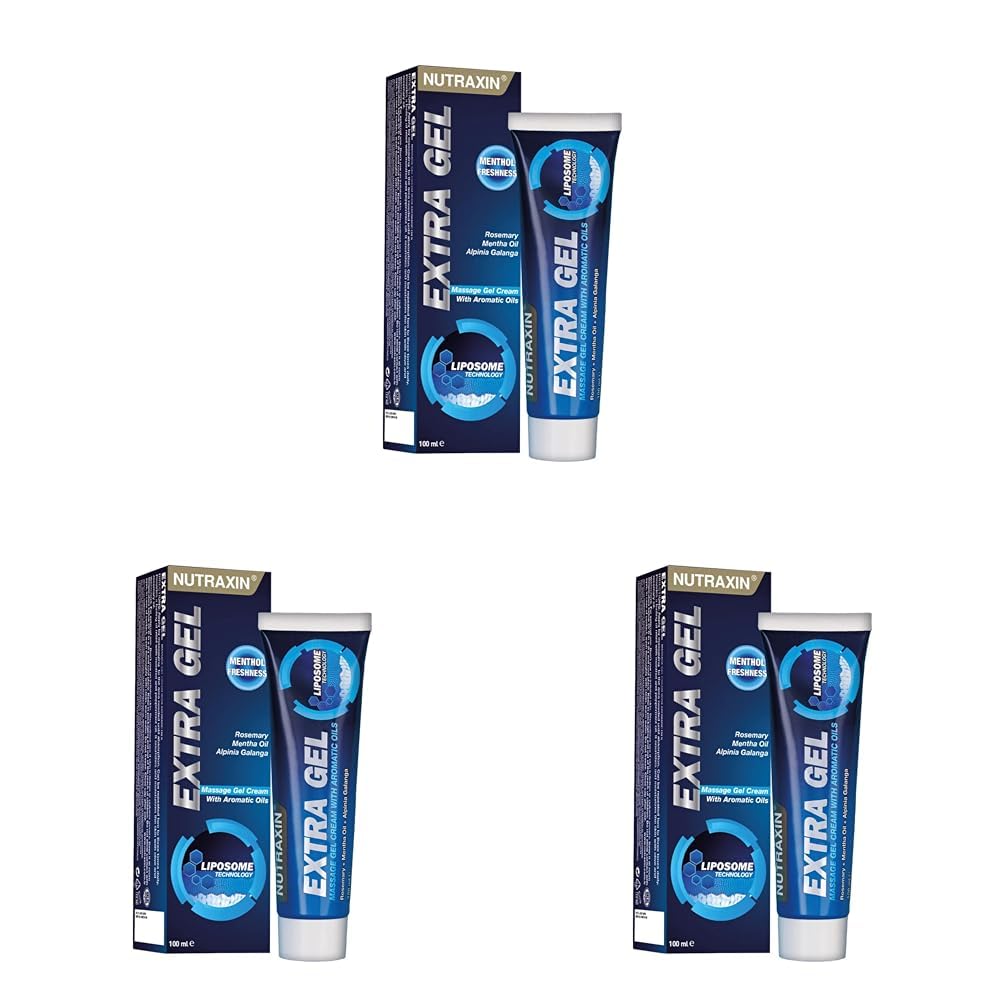 Nutraxin Extra Gel – Glukozamin, Kondroitin, Şeytan Pençesi ve Ak Söğüt İçeren Masaj Jeli – 100 ml – Lipozom Teknolojili (3 paketi)