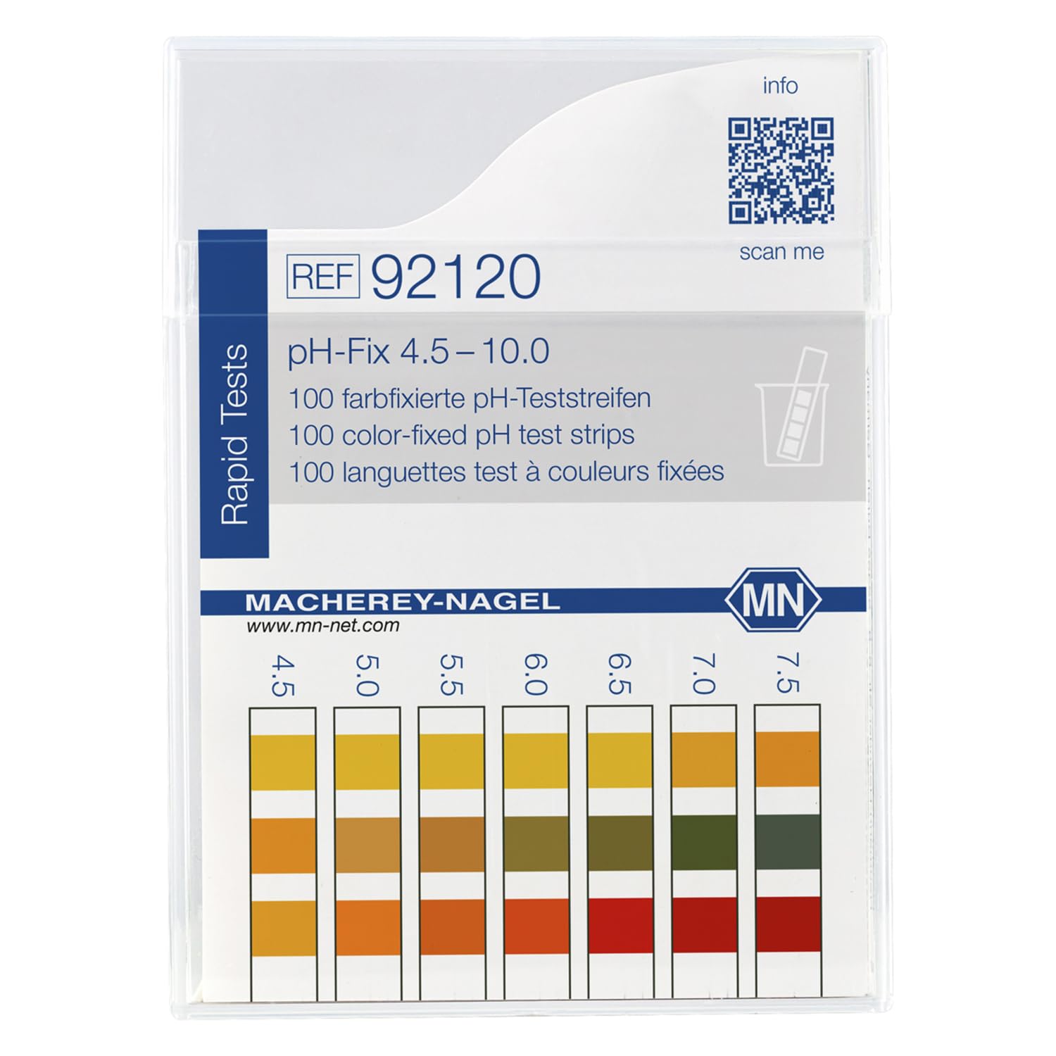 Macherey und Nagel Macherey & Nagel ML-6708 Farbfixiert Nicht blutend pH-Teststreifen, pH-Fix 4.5-10.0, 85mm Länge x 5.5mm Breite, 100 Stück