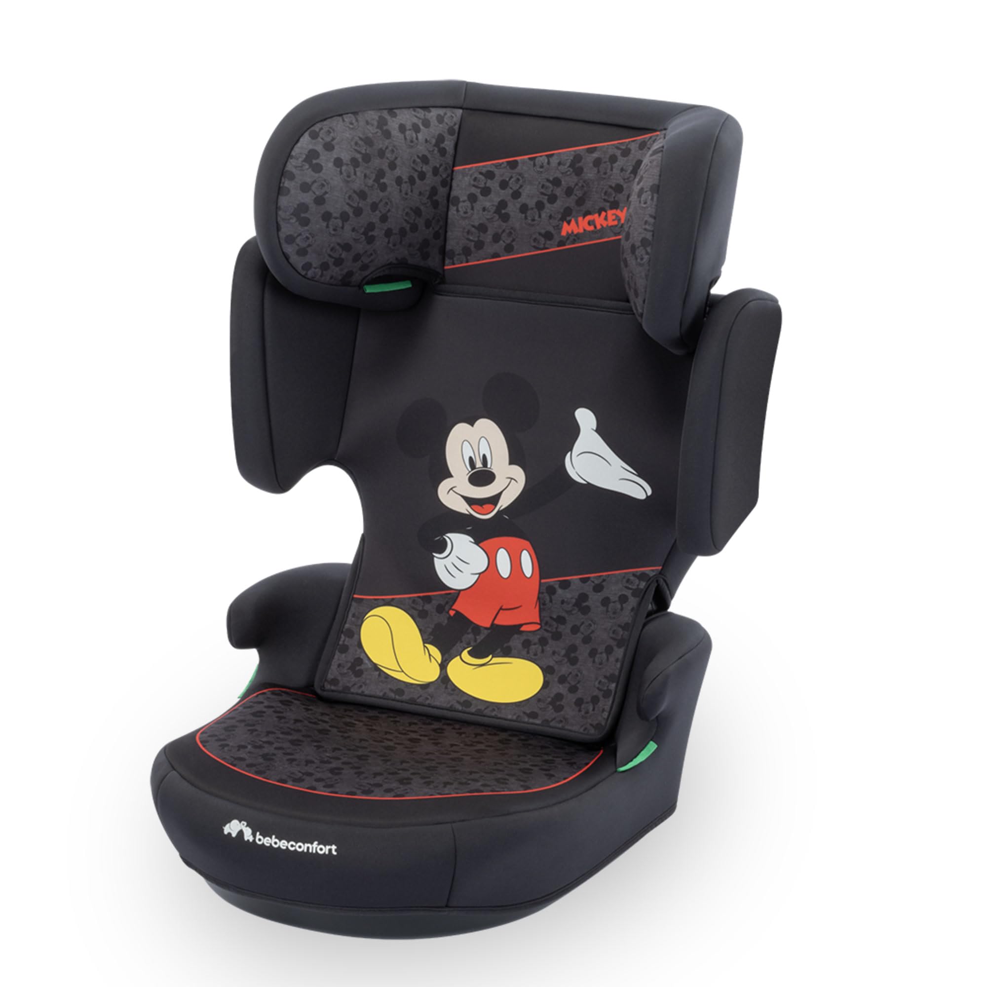 Bebeconfort Disney RoadSafe i-Size, Kindersitzerhöhung mit Rückenlehne, 3,5–12 Jahre (100–150 cm), Mickey Maus Kindersitz, Klappbar, Gurtinstallation, 14 Kopfstützenpositionen, Authentic Mickey