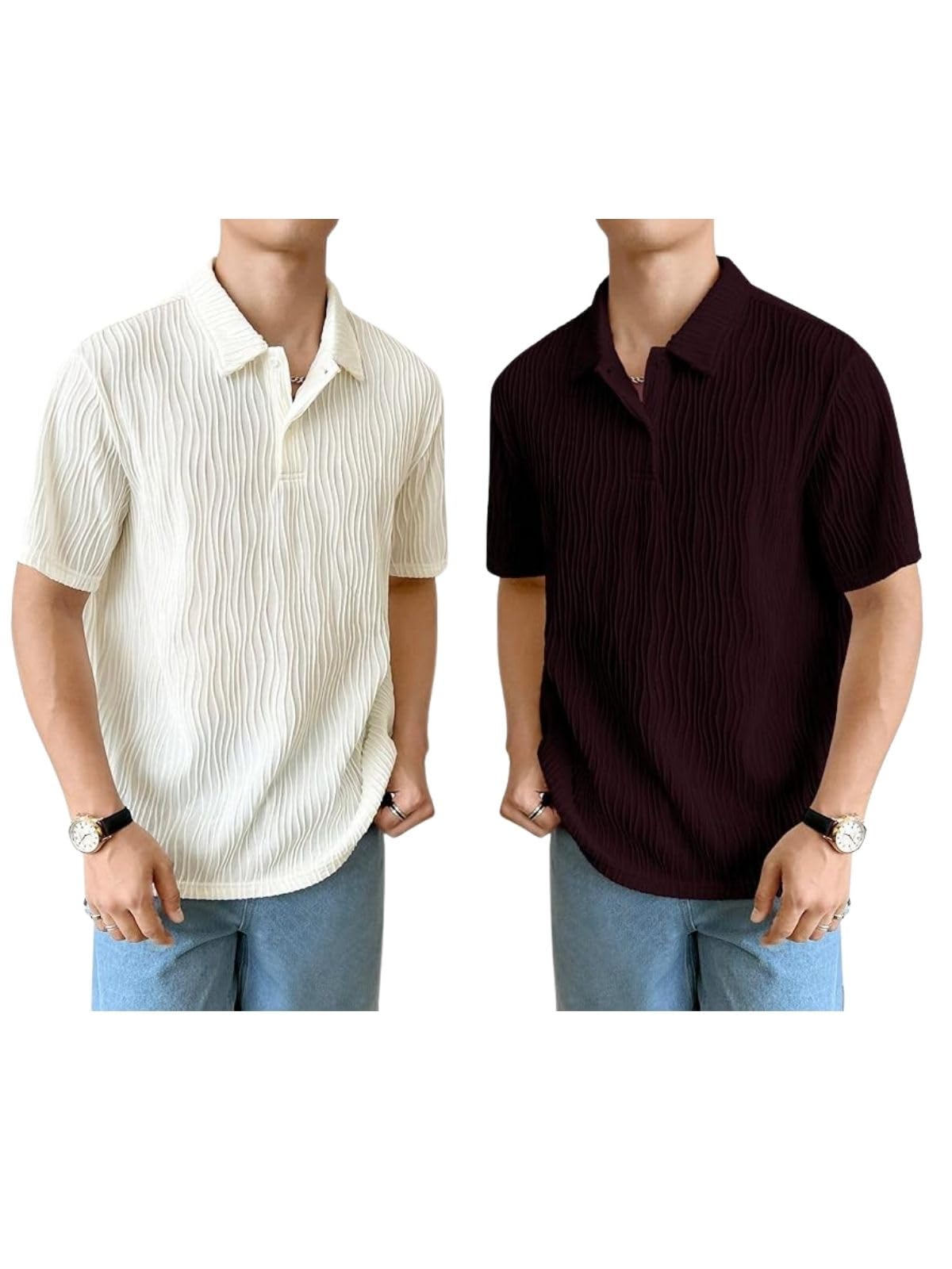 Leriya FashionMen's Solid Regular Fit Polo t Shirt