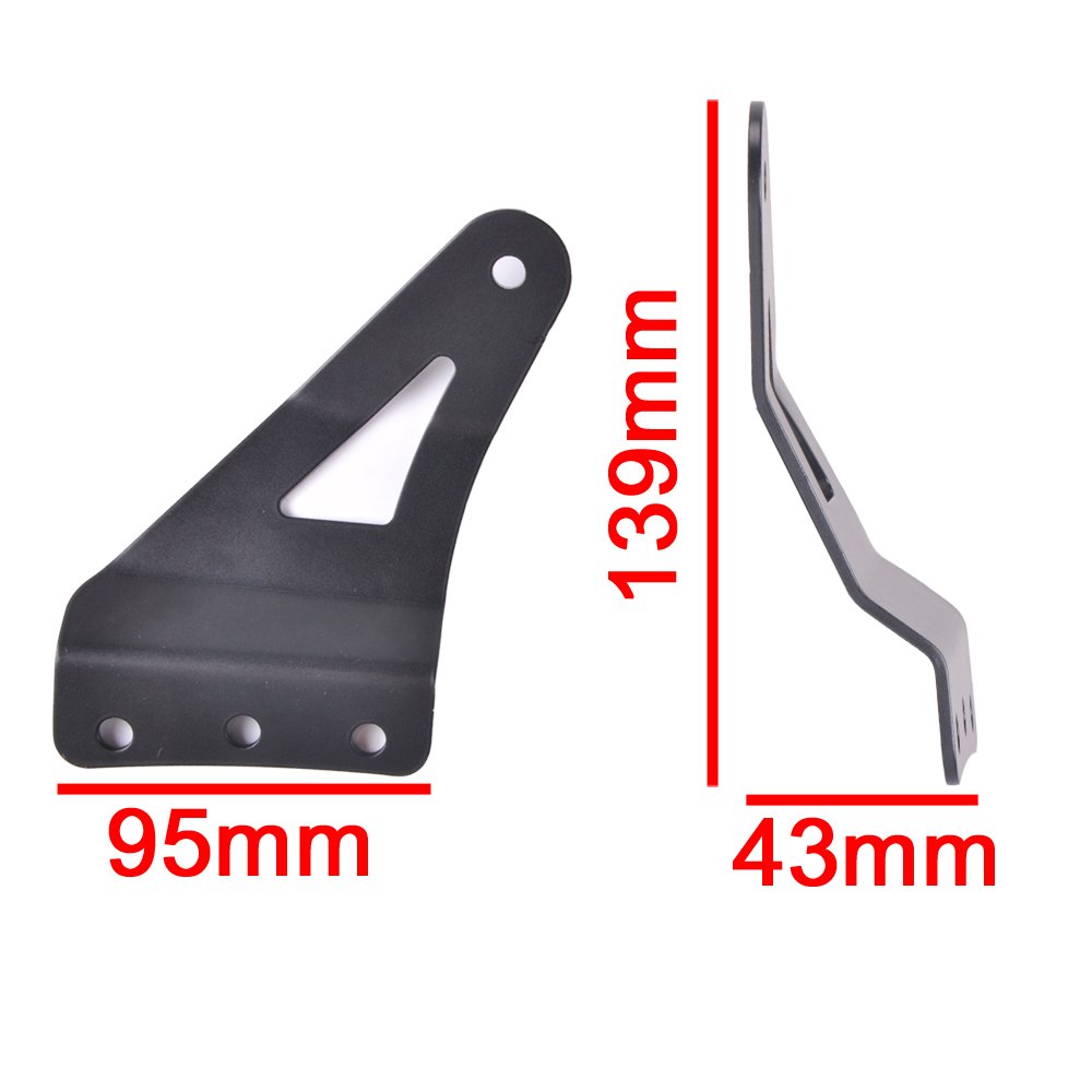 Omotor Upper Windshield Mounting Brackets(52inch Curved LED Light Bar) for 2007-2013 4wd/2wd Chevrolet Silverado 1500/2500hd/ 3500hd Pickup; 4wd/2wd 2007-2013 GMC Sierra 1500/2500hd/3500hd Pickup