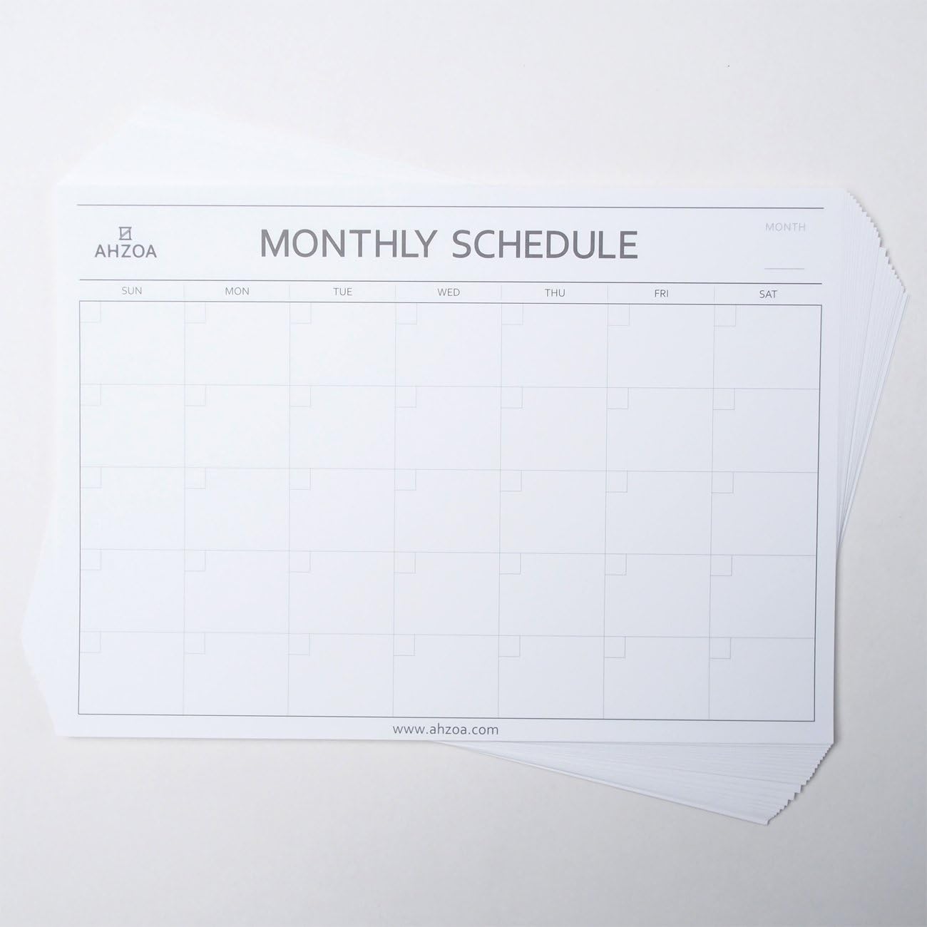 AHZOA Monthly Plan Schedule Paper Sheet for Desk Pad, 8.4 x 11.7 Inch Planning Sheet (White, 28ea)