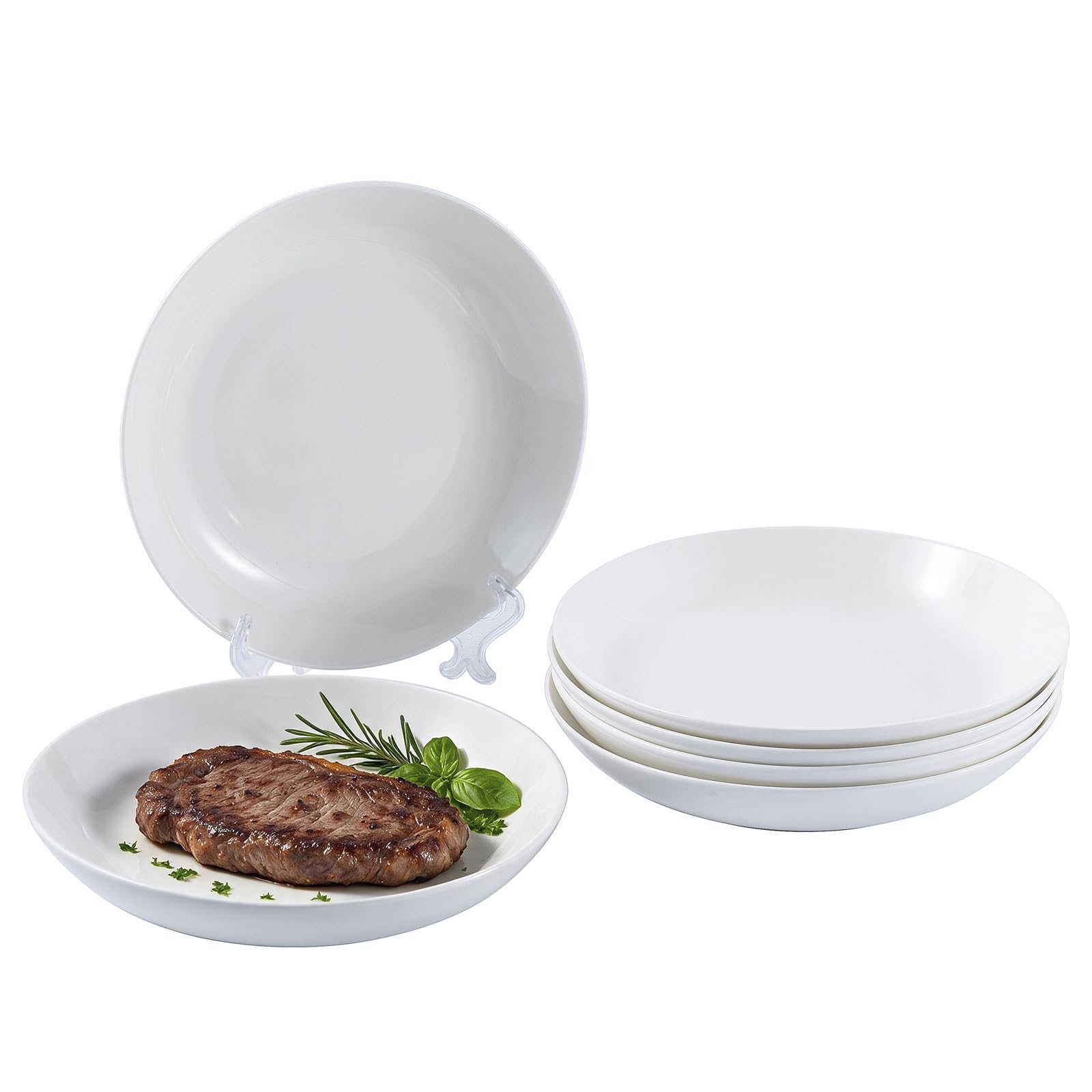 Winlauyet 8 Inch Plates Set of 6, Chip Resistant Heavy Duty Dinner Plates