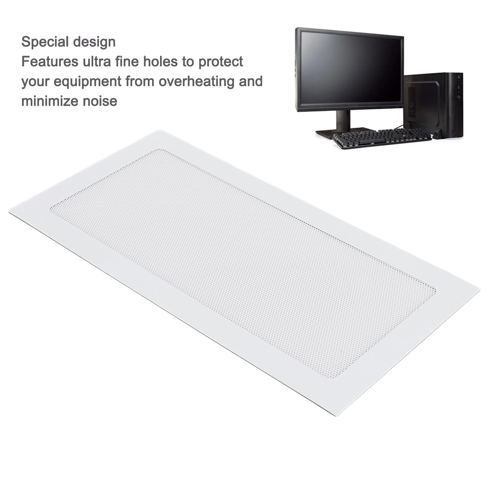 120 x 240mm DIY PC Case Dust Mesh Filter, [ 2 Pack ] PVC Magnetic Dust Filter Cover, PC Fan Dust Mesh PC Cooler Filter for Computer PC Case (White)