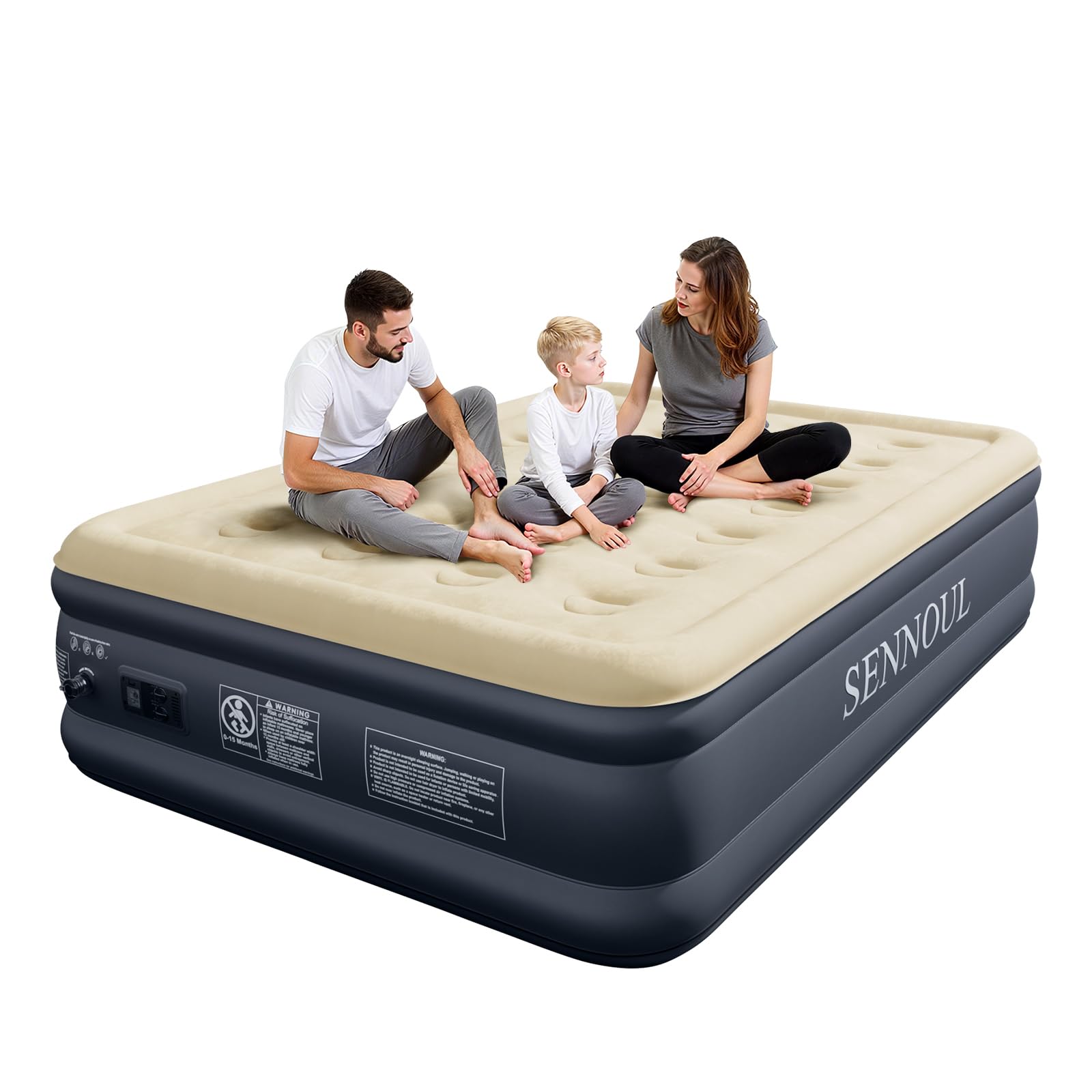 Photo 1 of SENNOUL Air Mattress Full with Built in Pump,Upgraded Blow Up Bed Full Size,2 Mins Quick Self Inflatable/Deflation,18"/650lbs Max, Strong Support,No Leakage,No Odor,for Home,Guests,Camping,Travel