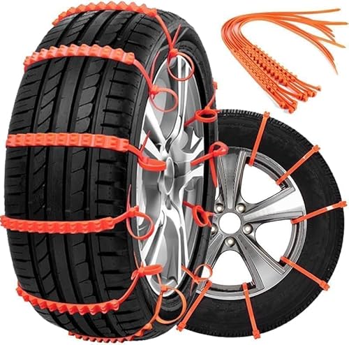 Snow Chains for E-bike Motorbike, 10Pcs Non-slip Tire Chains Wheel Chains for Snow Nylon Ice Breaking Multi-layer Teeth Winter Snow Tire Chains,Tire Socks For Snow