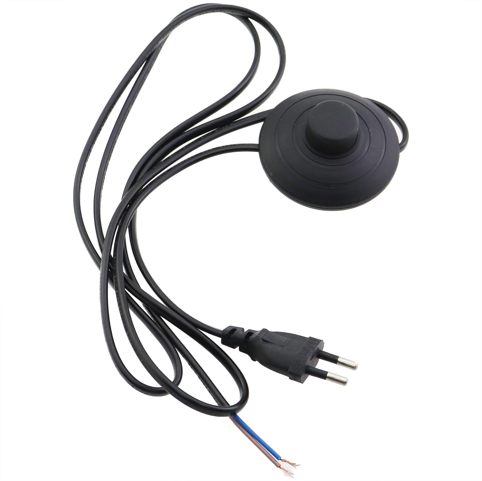GZWZH Foot Switch Power Cord Pure Copper 1.8m Plug Floor Lamp Switch Cord Midway Black