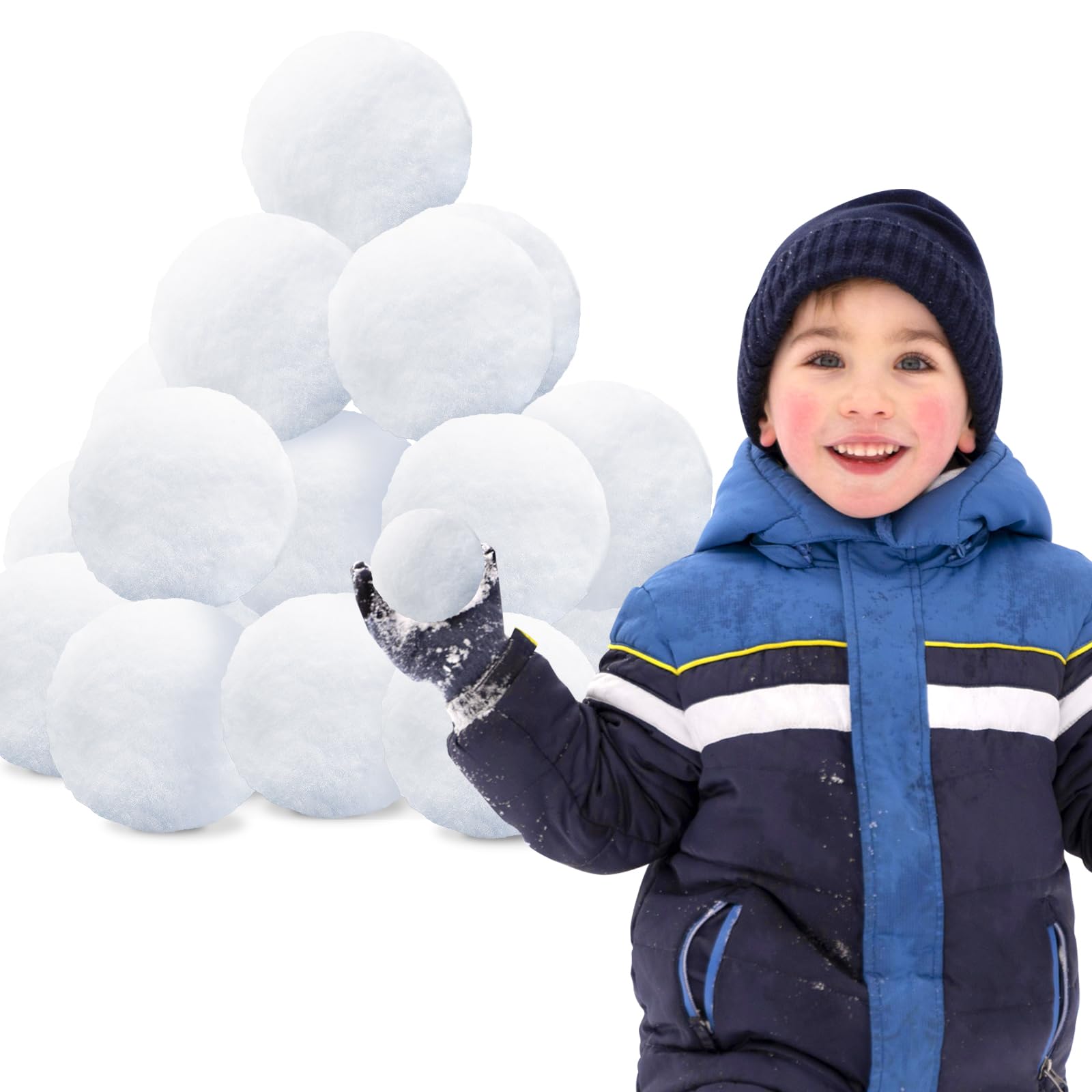 20 Pack Snow Balls for Kids Indoor Snow Fight Balls Set Artificial Snow Soft Plush Snow Fake Balls for Winter Snow Throwing Parent-Child Game Christmas Decorations