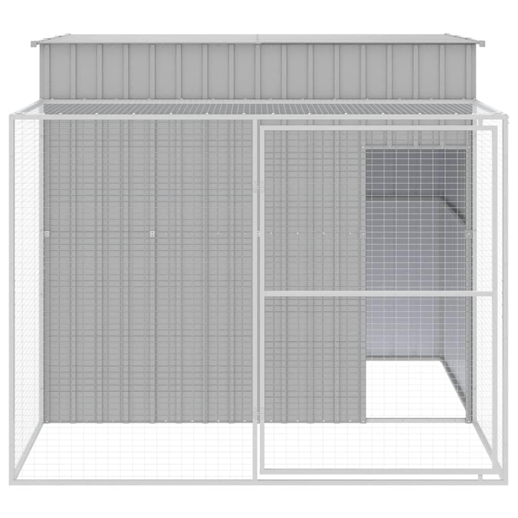 Caseta Perros Corral Acero galvanizado Gris Claro 214x253x181cm