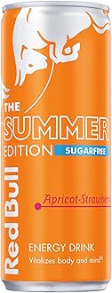 Red Bull Energy Drink Sugar Free Apricot Edition Apricot & Strawberry 250ml, 12 Pack