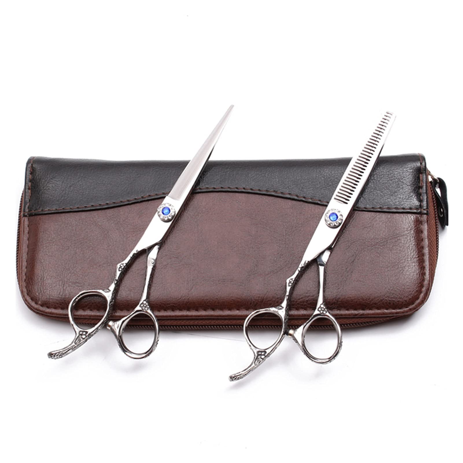 Ciseaux de Coiffure pour gaucher, 5,5 Pouces (16 cm), kit d'effilage Professionnel (Yin C 5.5yy B)