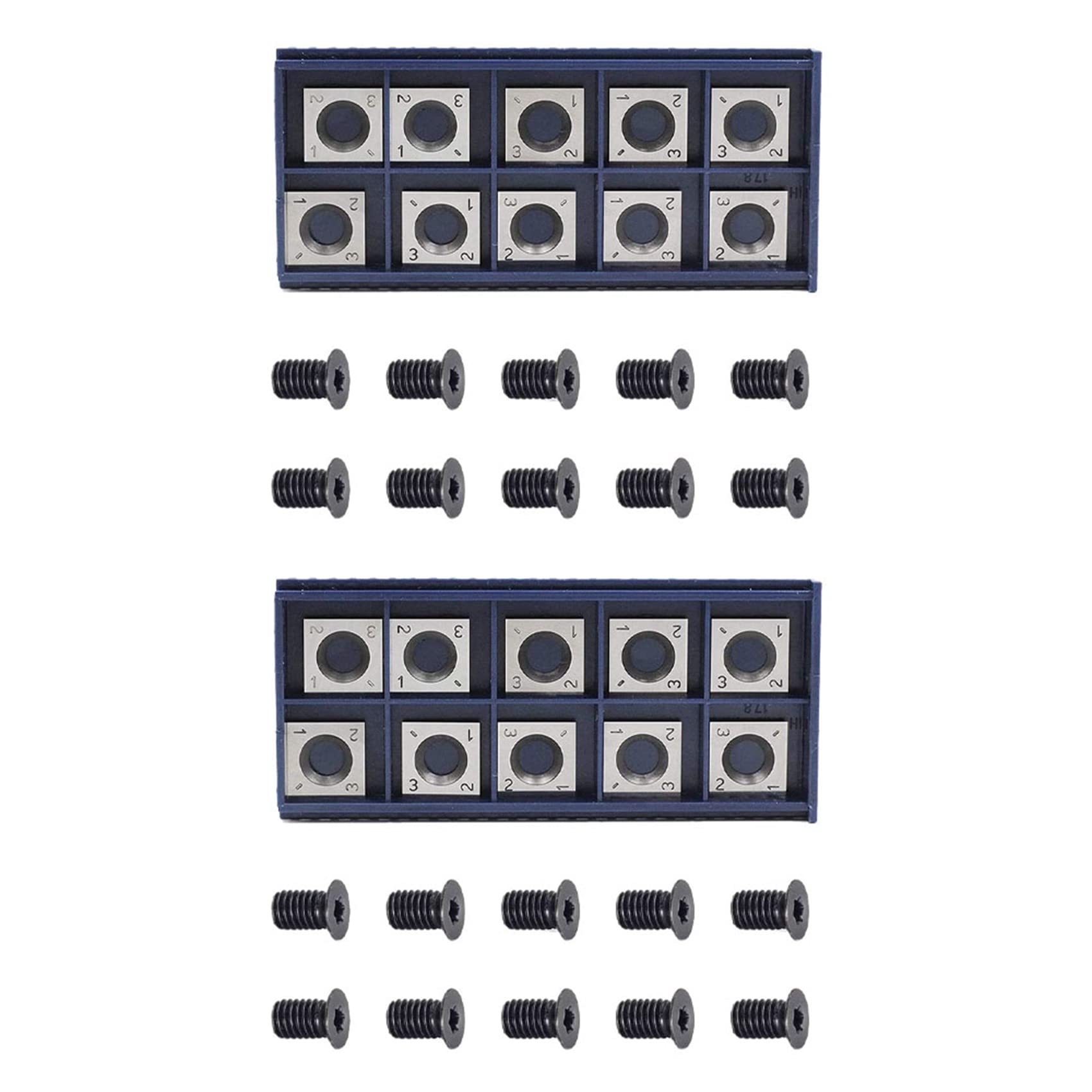 Jnchdghwa Silver 20Pcs 14Mm Square Straight Carbide Cutter Insert With 10Pcs M610mm Screws
