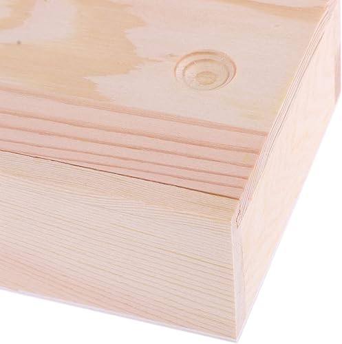 Miniatura 4 de Juego de 4 cajas de madera deslizante para manualidades, cajas de almacenamiento pequeñas de madera de pino natural, caja de cubo de madera sin