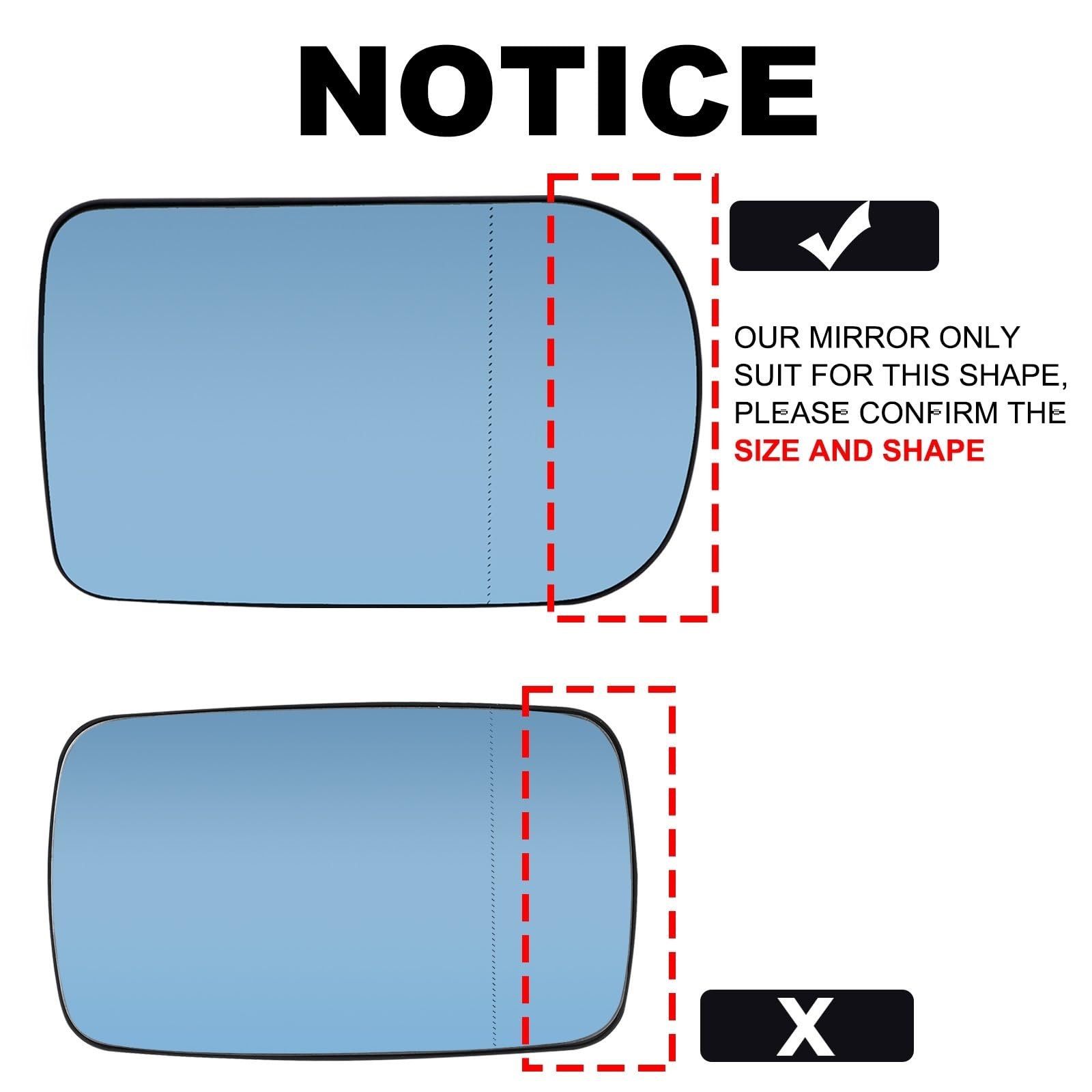 Cristal Espejo Retrovisor Calefactable Espejo Retrovisor Lateral Para Puerta Izquierda Y Derecha, Cristal Calefactable Para BMW Para Serie 5 E39 525i 528i 530i 540i E E38 740i 750i, Placa Trasera Spie
