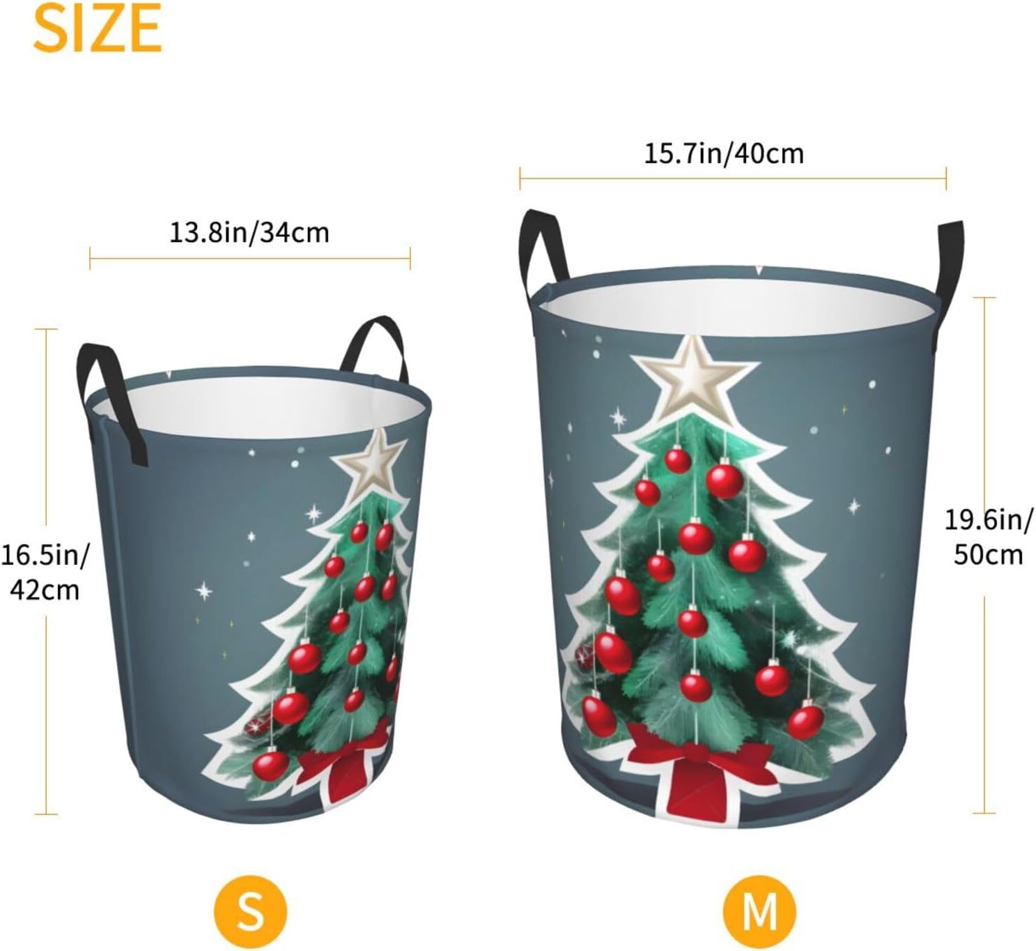 Christmas Tree And Red Ball Round Dirty Laundry Basket,Ideal Dirty Clothes Bag For Household Essentials Storage Needs