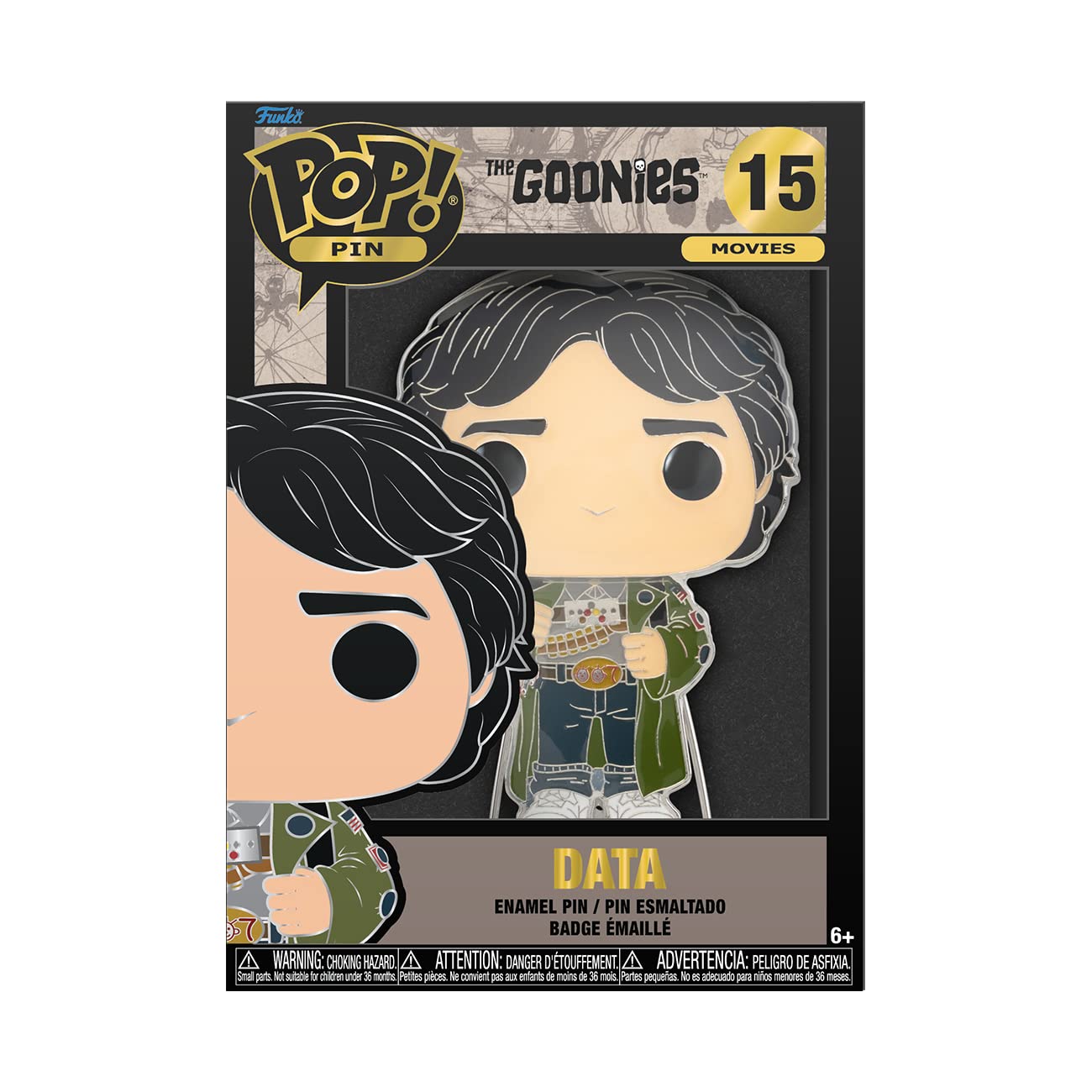 Loungefly POP! Large Enamel Pin GOONIES: DATA, Data, the Goonies Enamel Pins, Cute Collectable Novelty Brooch - Image 4