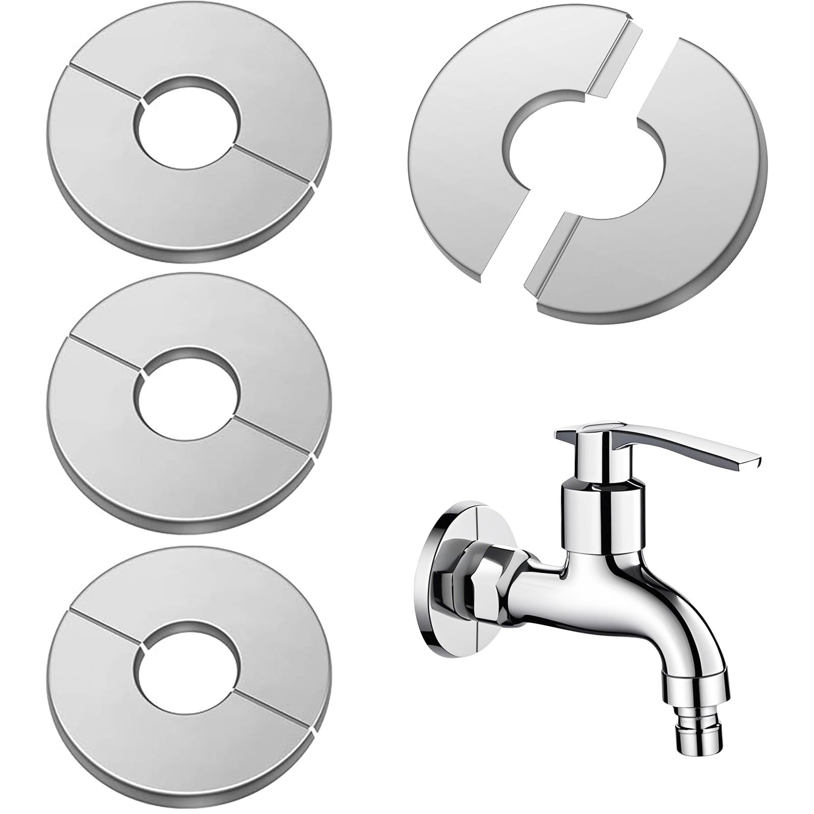 6 Rosette In Acciaio Inox Per Termosifoni - Copri Tubi Split Facili Da Installare! - Foto 6