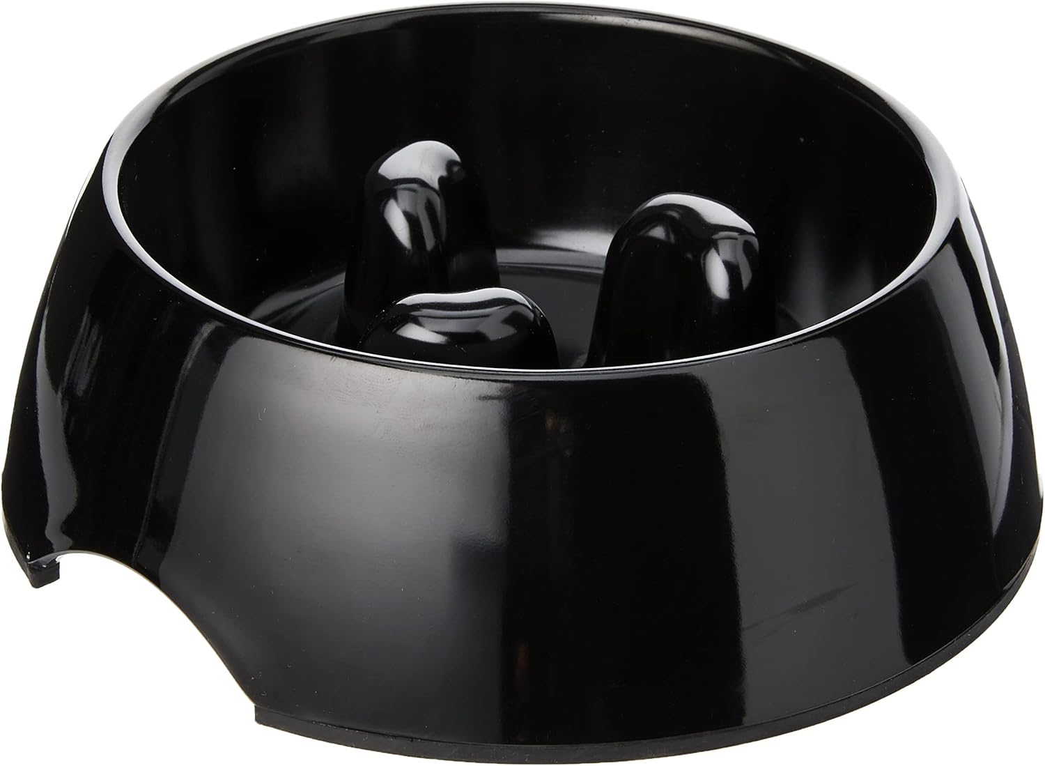 Rosewood Anti-Scoff Slow Feeder Dog Bowl – Medium Heavy-Duty Melamine Food Bowl for Small to Medium Breeds – Aids Digestion & Reduces Gulping – Slip-Resistant, Durable & Easy to Clean – Black