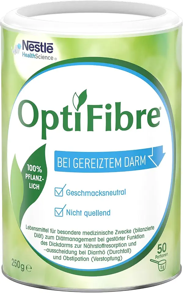 OptiFibre® Ballaststoffe Pulver 250g | Löslicher Ballaststoff bei gereiztem Darm | Unterstützt die Darmflora und Nährstoffaufnahme | 100% pflanzlich, geschmacksneutral und gut löslich ohne zu quellen