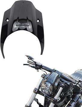 POWER JAMES 100% Black Fiber Glass Outer Headlight Fairing Bodywork, Fits for Harley Davidson Breakout 114 FXBRS 2018-2026 without ABS
