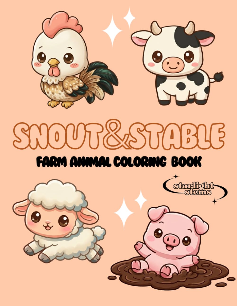 Farm Animals Coloring Book for Kids: 30 Cute & Bold Designs for Toddlers and Kids Ages 2-6 | Cows, Pigs, Horses, Chickens & More | Perfect for Beginners