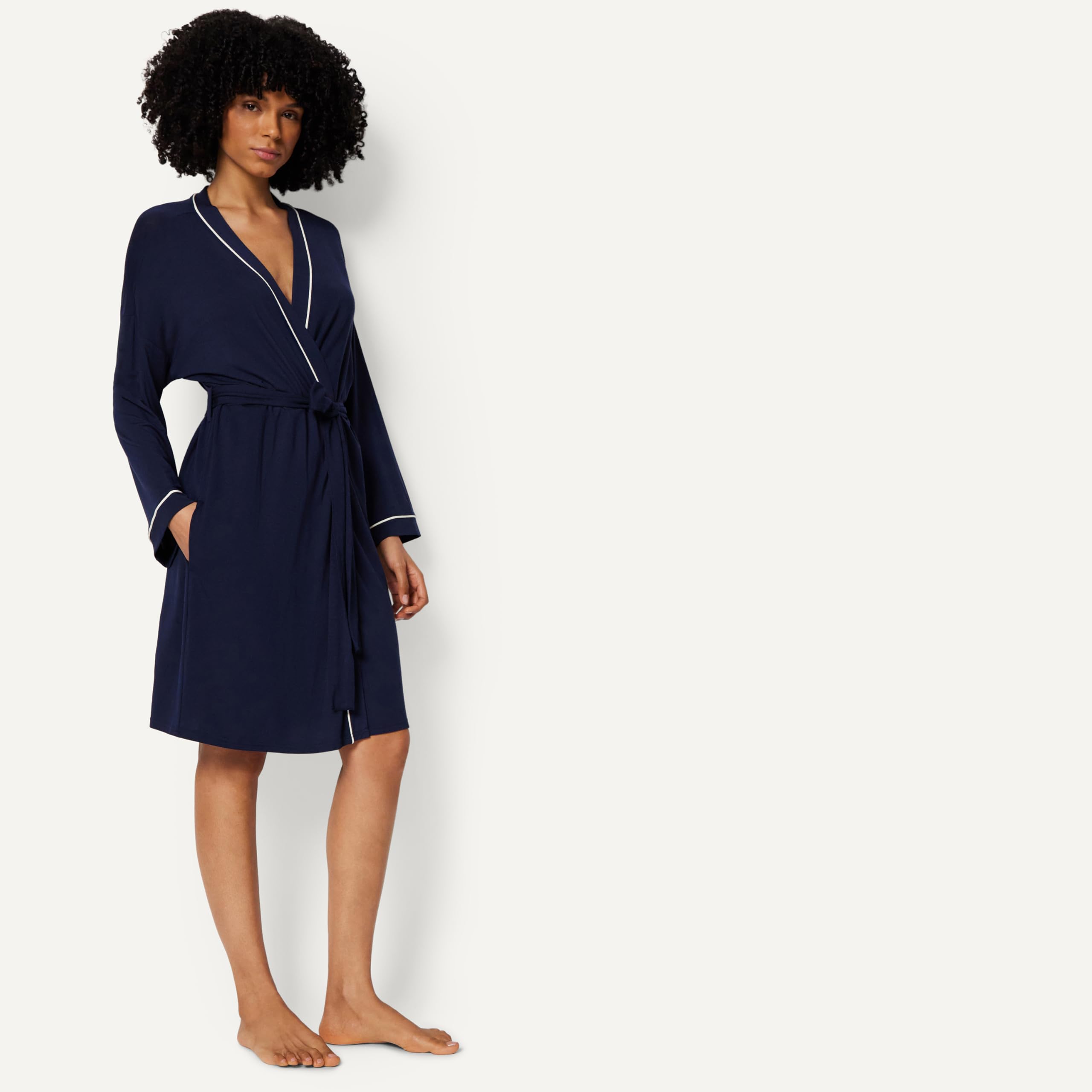 Amazon Essentials Robe de Chambre en Mélange de Modal, Peignoir à Manches Longues Femme