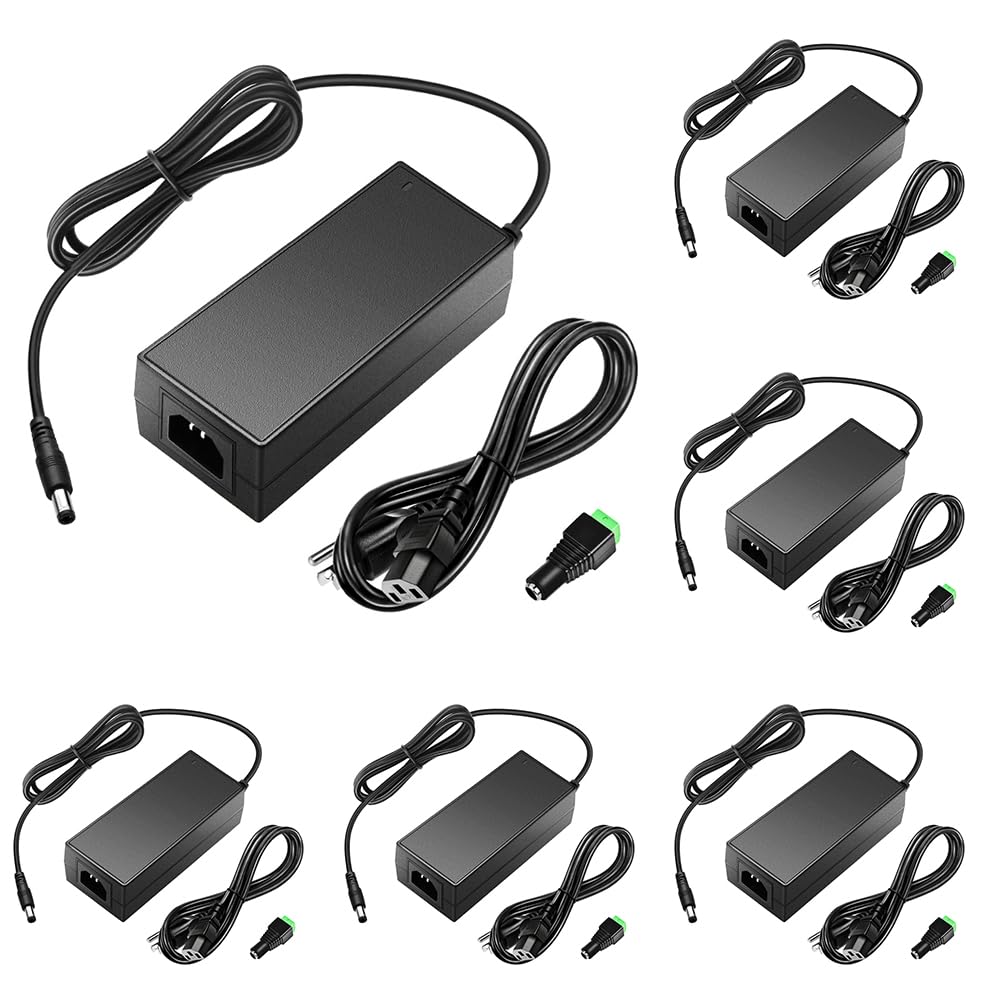 SHNITPWR 24V Power Supply 3A 72W AC DC Adapter 6-Pack 100 240V AC to DC 24 Volt 3amp