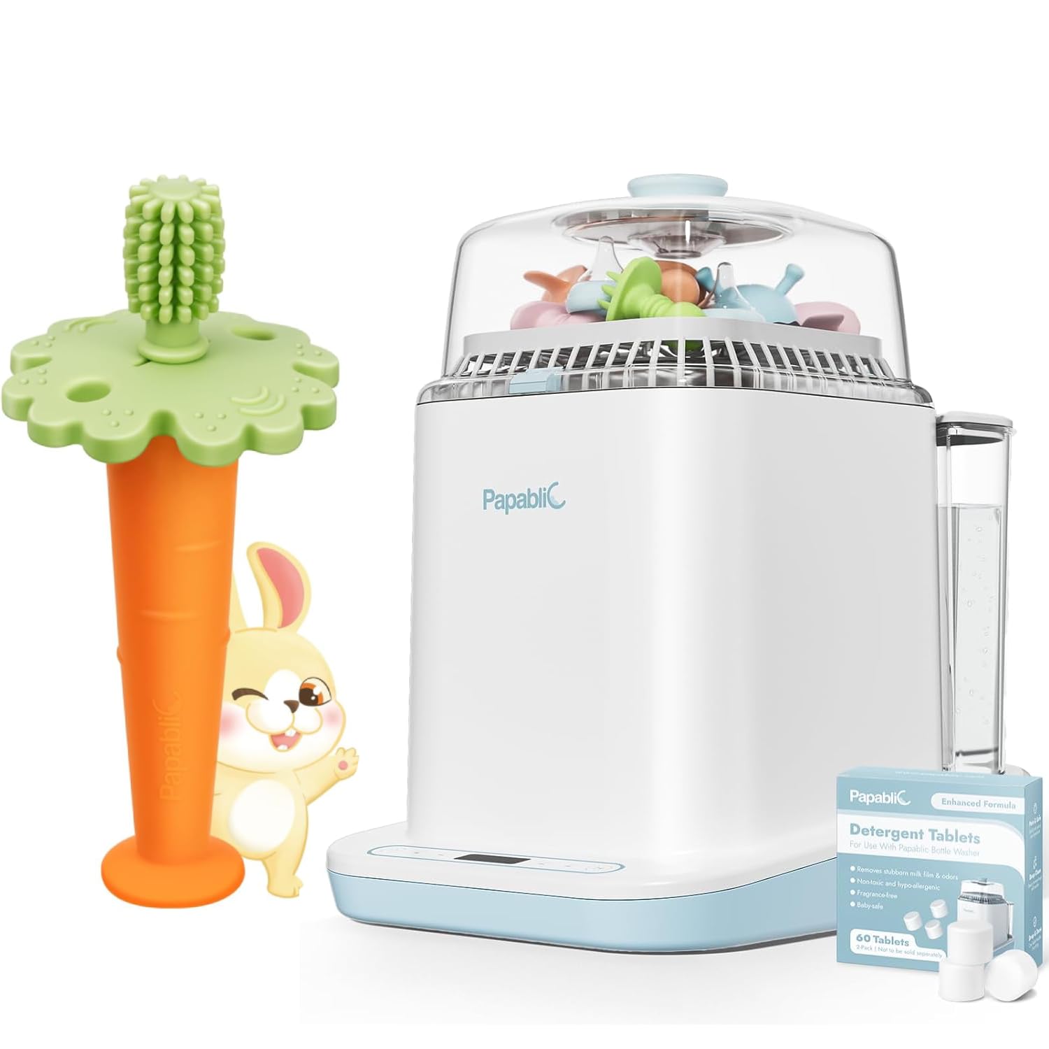 Papablic Baby Toothbrush Teether and Bottle Washer Pro