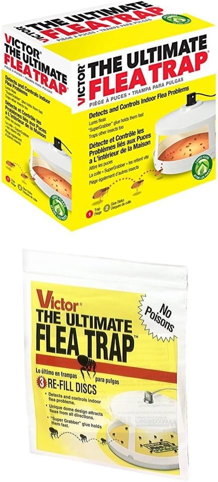 Victor M230A Ultimate Flea Trap WITH Victor M231 Ultimate Flea Trap Refills, 3 Per Pack