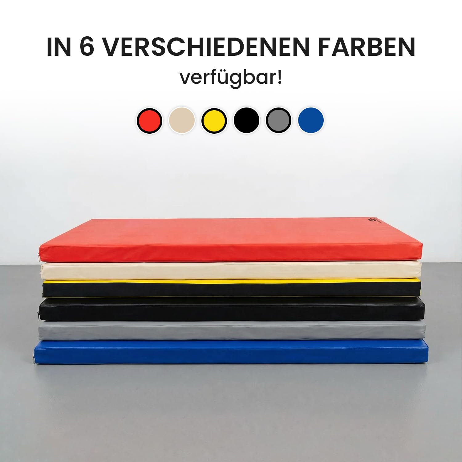 Jeflex - Weichbodenmatte & Turnmatte 200 x 100 x 8 cm MADE IN GERMANY/Gymnastikmatte tragbar/platzsparende Fitnessmatte & Yogamatte/Spielmatte für Kinderzimmer