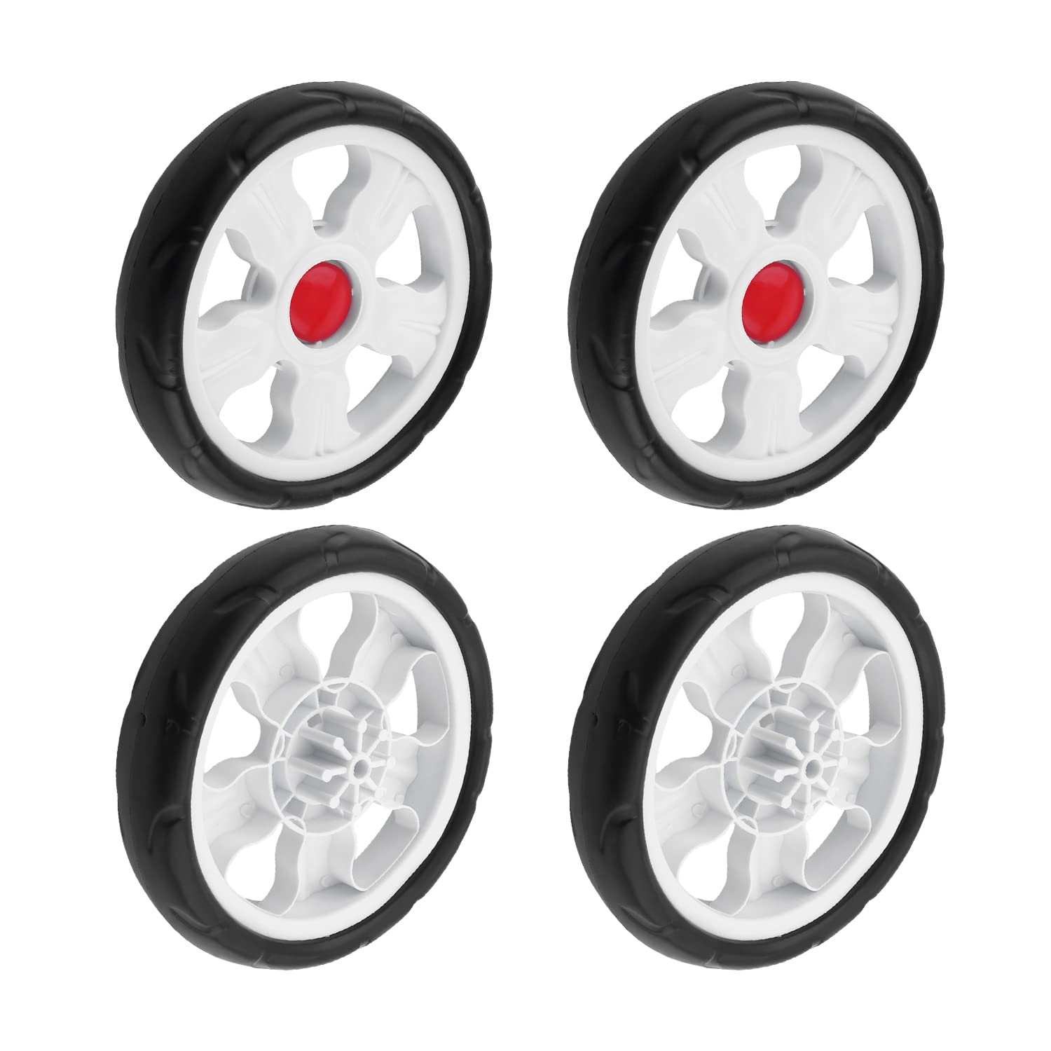 2Pcs Stroller Wheel, 170mm x 35mm Single Wheel, Plastic Wheel Replacement for Stroller and Pet Stroller (Color : 4-Pack, Size : 185mm Dia)