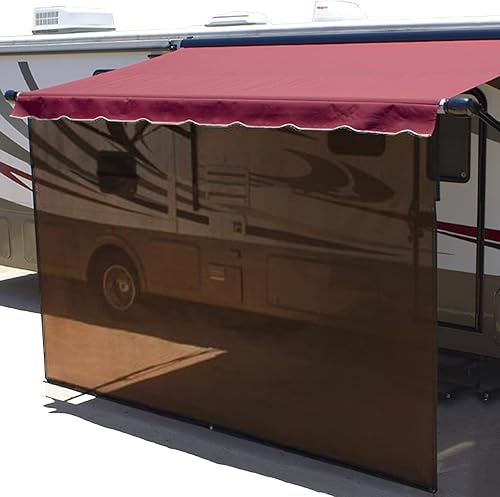 Miniatura 8 de ShadePro - Pantalla Vista sin cremallera negra de 10 x 7 pies - El protector solar de malla solar se fija a tu toldo de caravana - La sombra bloquea