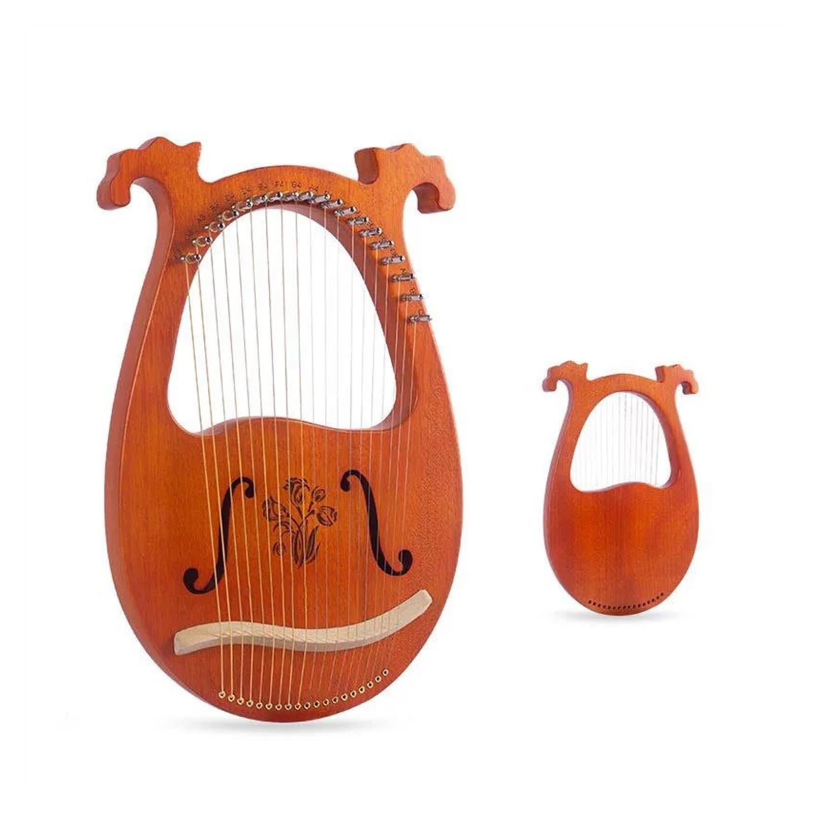 Anfänger harfe 16/19 Saiten Holz Mahagoni Harfe Klassisches Musikinstrument mit Tuning für Musikliebhaber Leicht zu erlernen(19H)