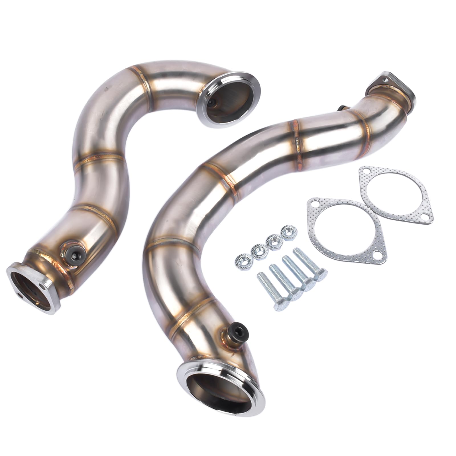 Downpipes de acero inoxidable 76 mm Compatible con N54 135i / 335i 3.0L Twin Turbo 2007-2010 GLOSSY AUTO PARTS