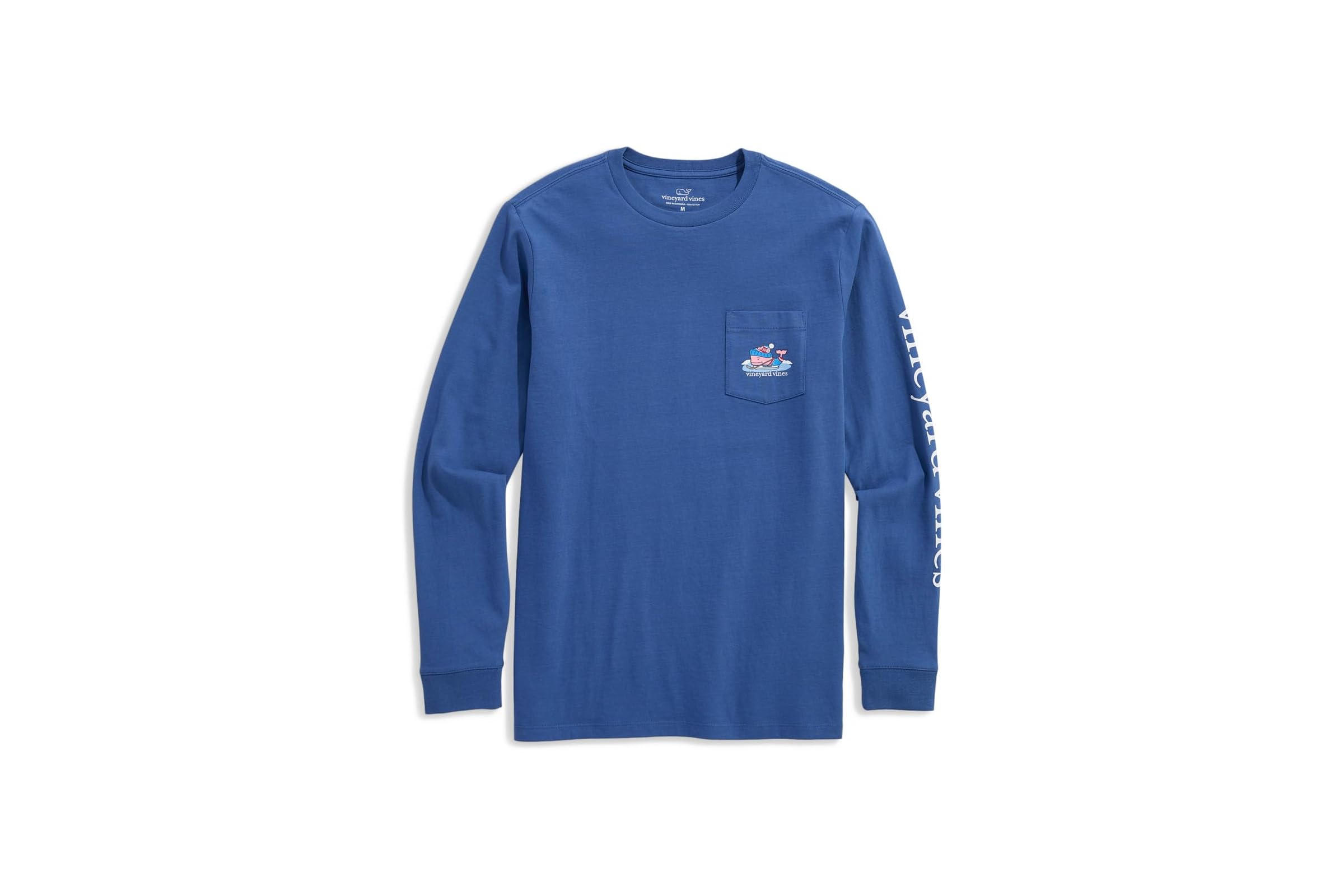 Мужская рубашка Vineyard Vines Long Sleeve Pond Hockey Whale Pocket Tee