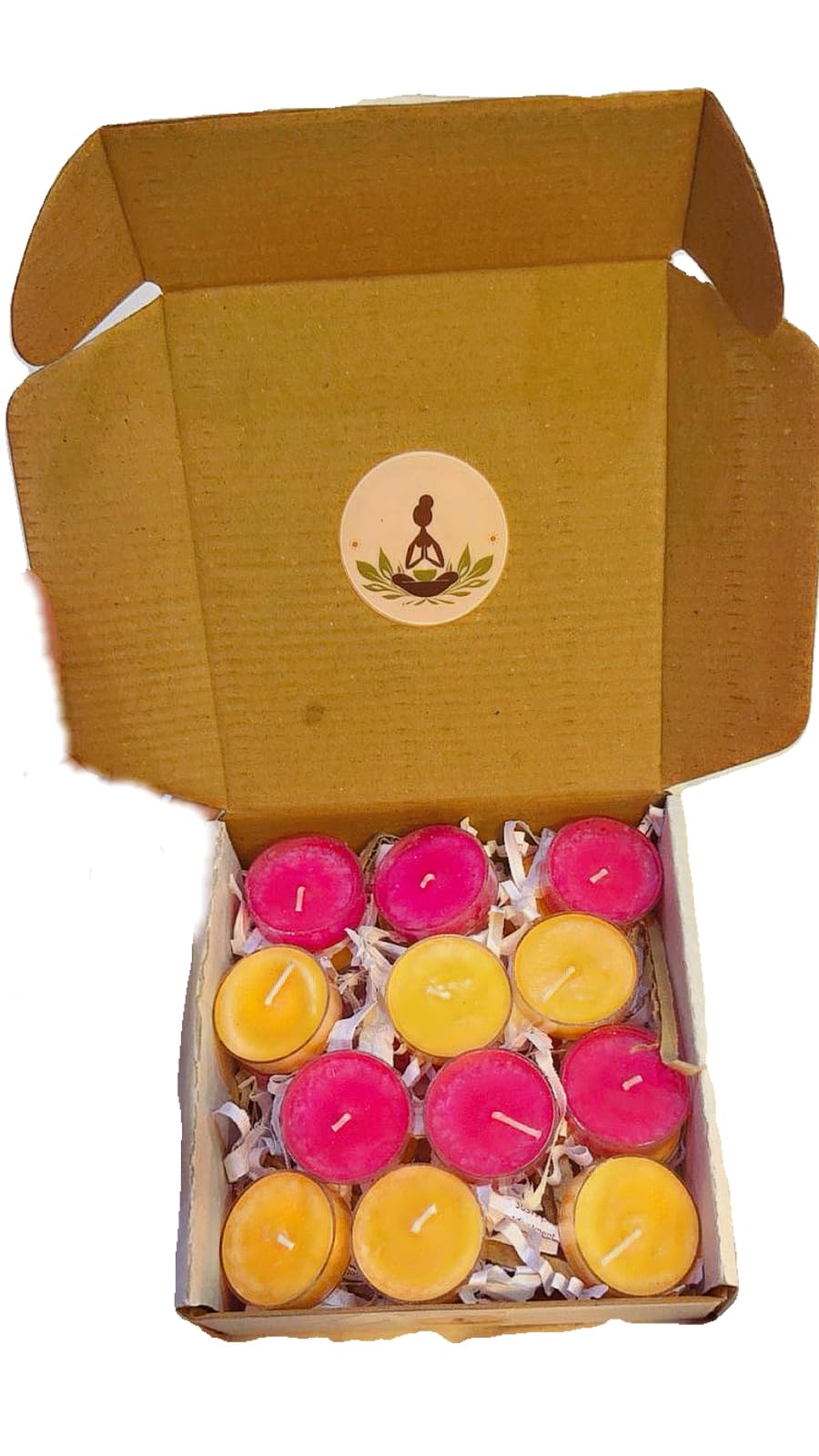 Premium Paraffin Transparent Multicolor Tealight Candles, Multicolor, Pack of 12