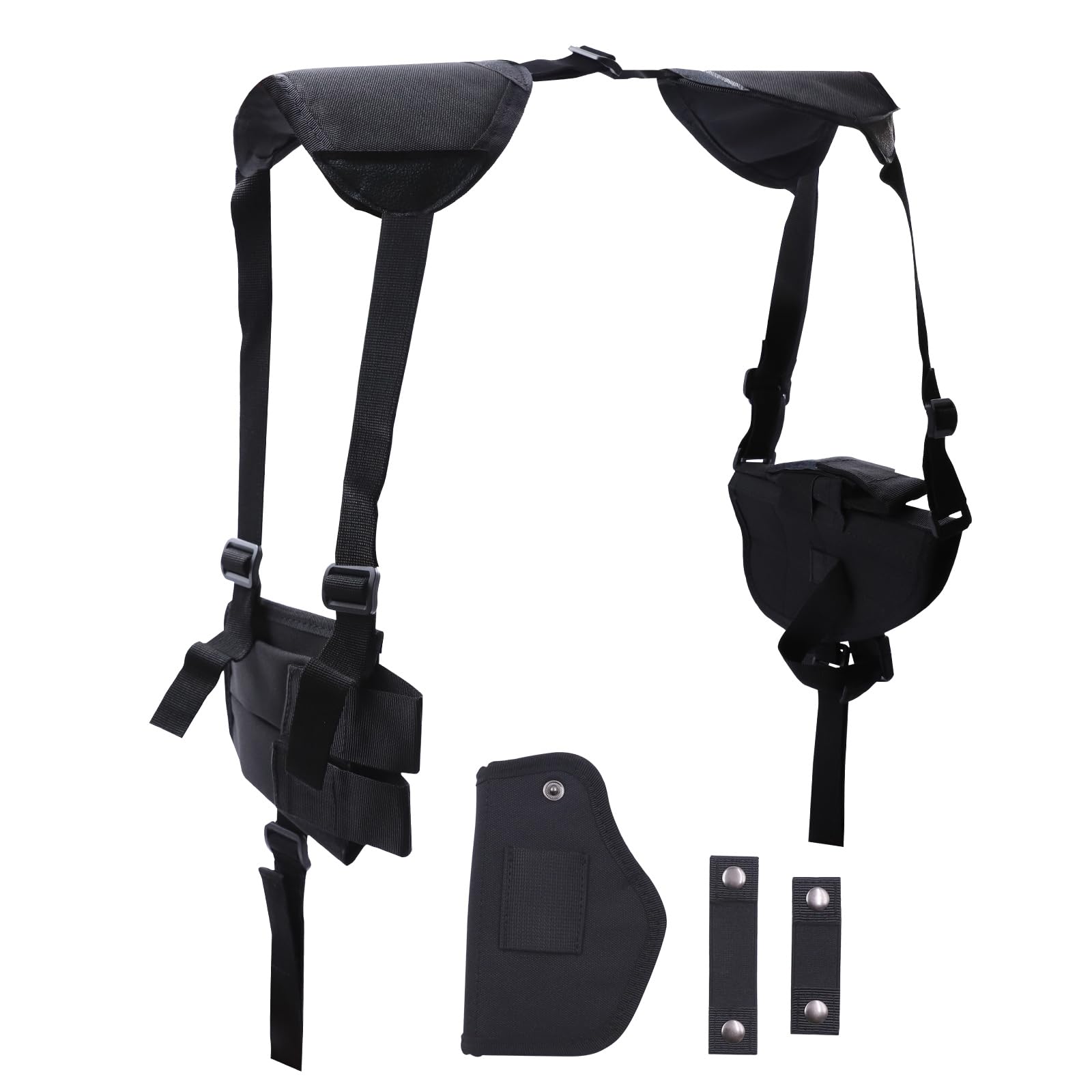 Funda de Hombro para Pistolas, 2-Pack de Fundas Verticales Ajustables para Pistolas con Doble Funda de Carga, Funda de Transporte Oculto de Alta Resistencia para la Mayoría de Pistolas
