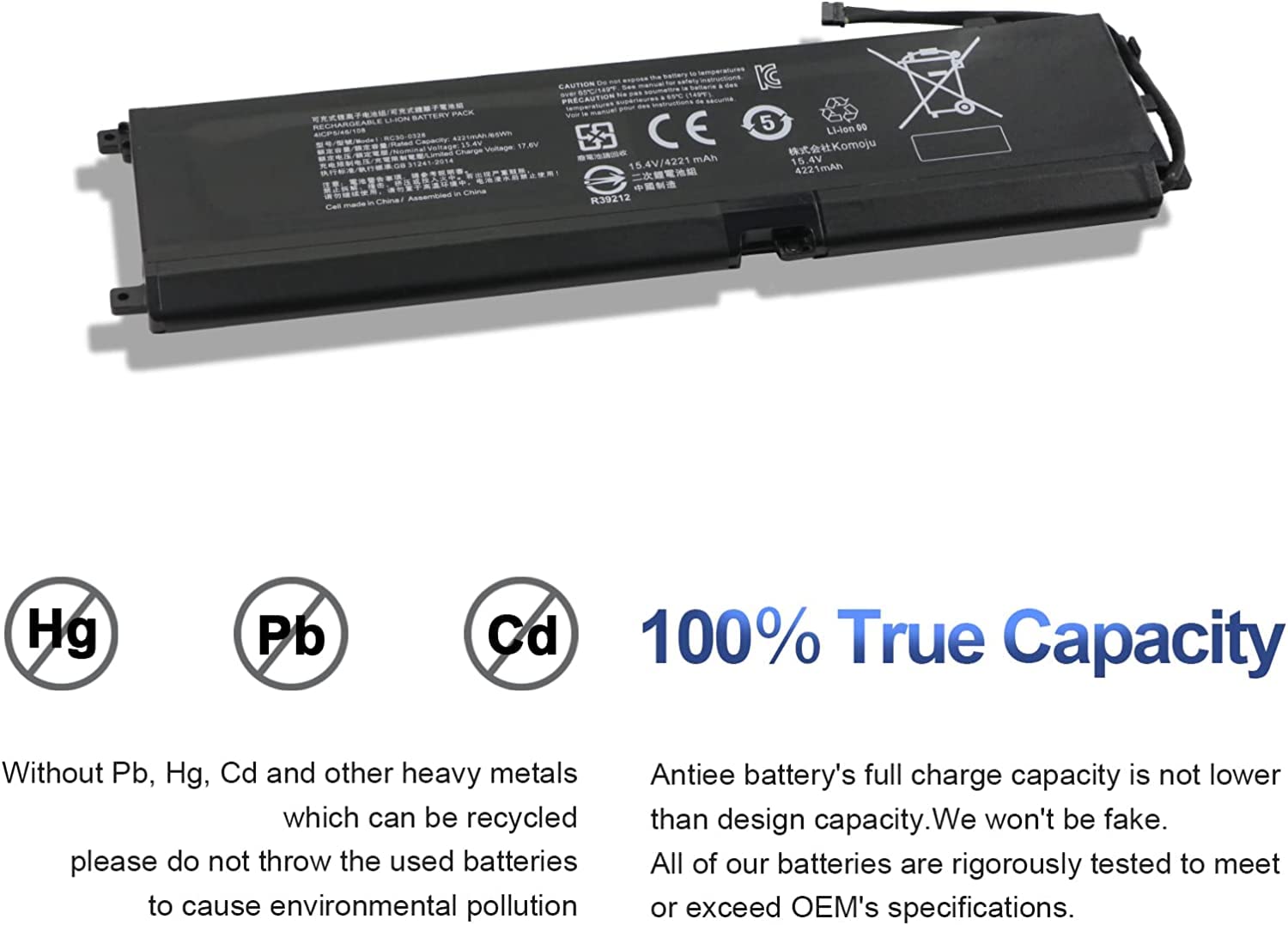 65Wh RC30-0328 bateria kompatybilna z Razer Blade 15 Base Edition 2020 2021 RTX 2060 3060 i7-10750H RZ09-0328 RZ09-0351 RZ09-03287E22-R341 RZ09-03287W22-R3W1 RZ09-03286W22-R3W1 RZ09-03287E22-R3E1