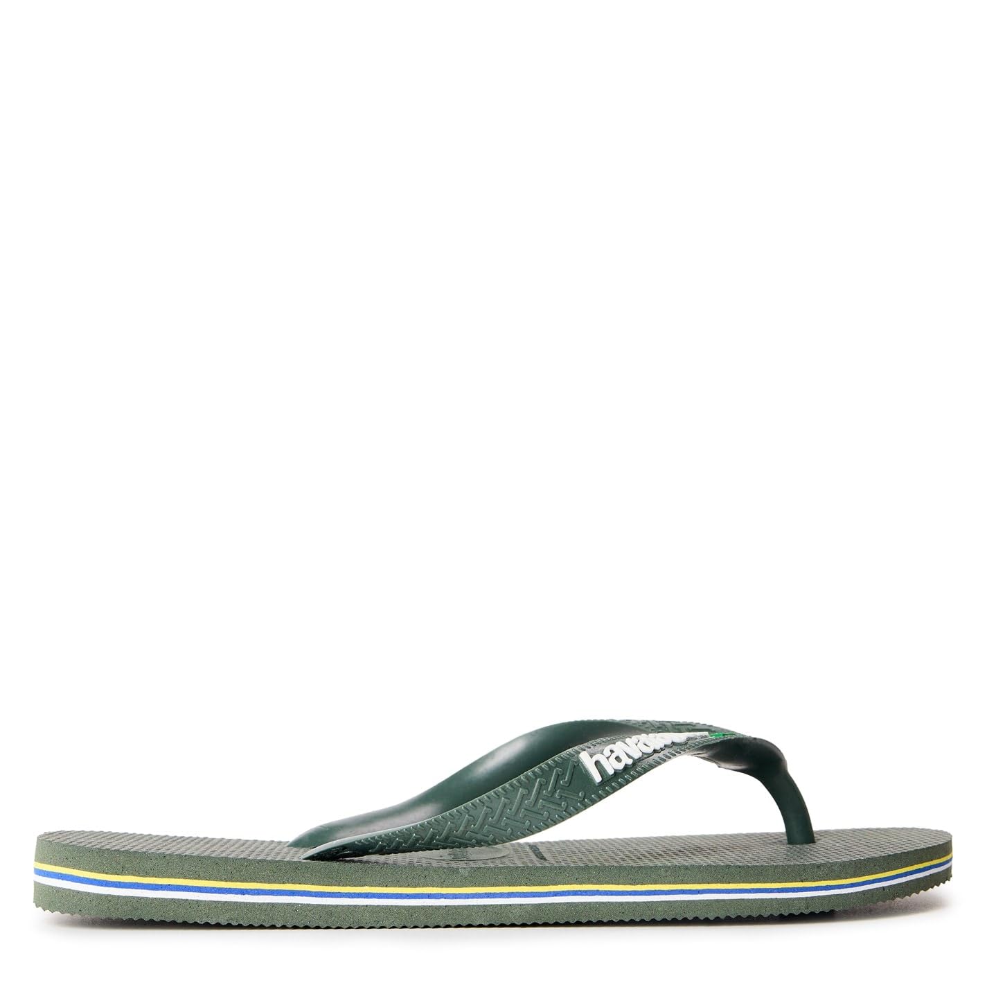 Havaianas Brasil Logo Unisex Adults FlipFlop Green Olive 4.5/5 UK