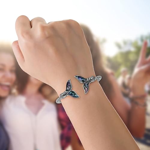 Miniatura 5 de Pulsera envolvente para hombre, pulseras bohemias, concha de abulón, cola de sirena, apertura, pulsera, pulsera, decoración de joyería, pulseras de