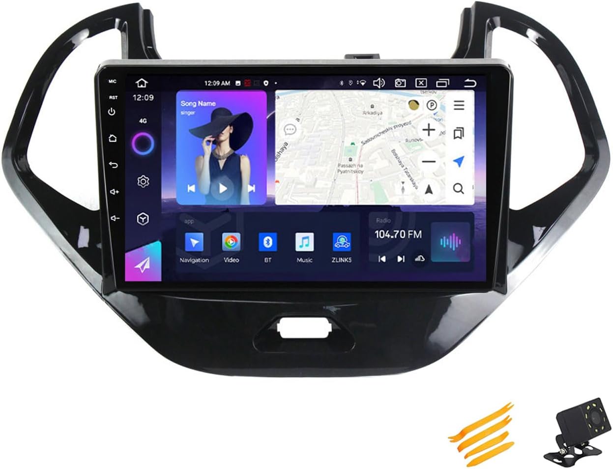 Android 13 Car Stereo QLED Display Compatible with Ford Figo 2015~2018 Touch Screen 9 Inch Car Radio with Car Play Bluetooth Navigation Android Car Radio FM RDS SWC,8 Core NF4 4G+64G
