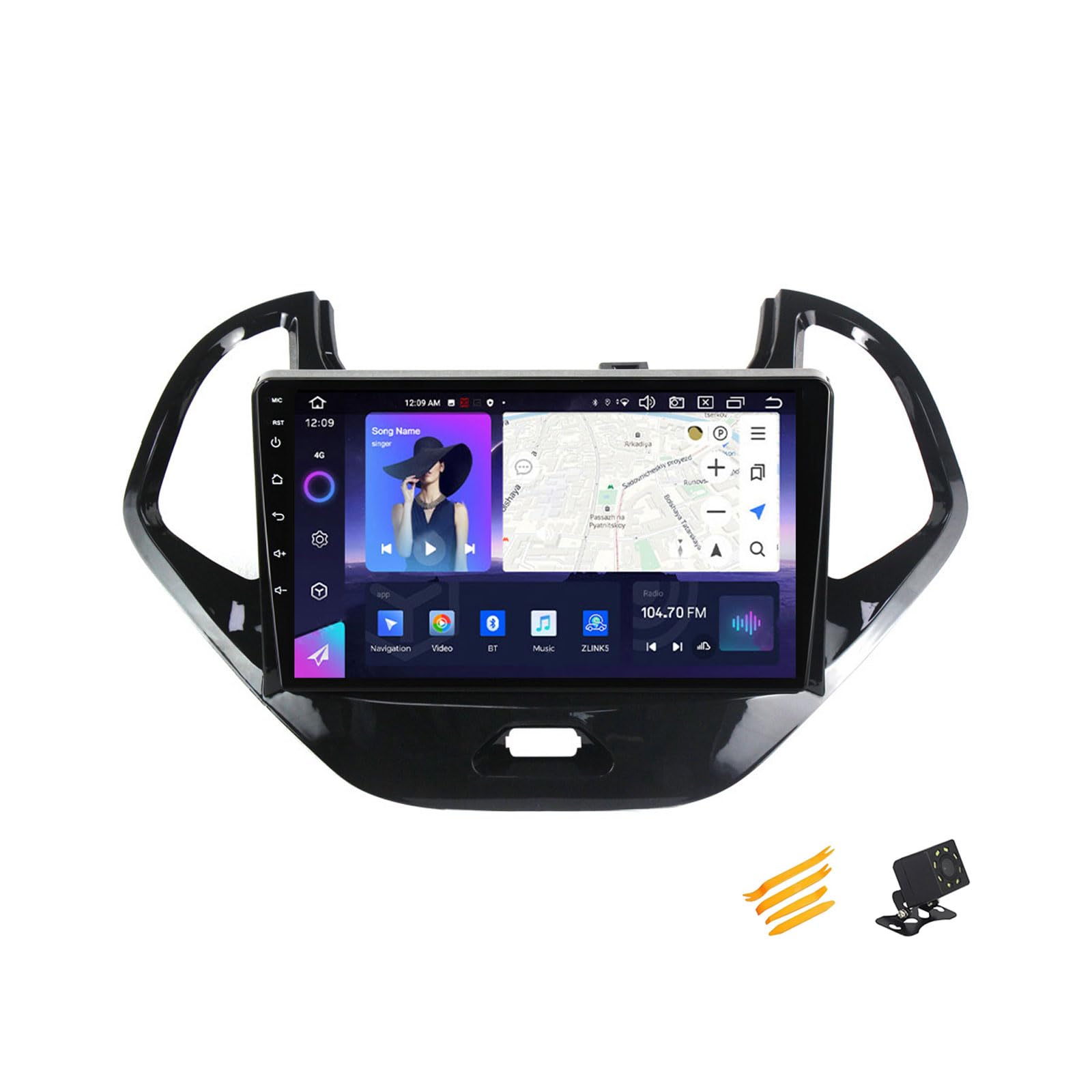 Android 13 Car Stereo QLED Display Compatible with Ford Figo 2015~2018 Touch Screen 9 Inch Car Radio with Car Play Bluetooth Navigation Android Car Radio FM RDS SWC,8 Core NF4 4G+64G