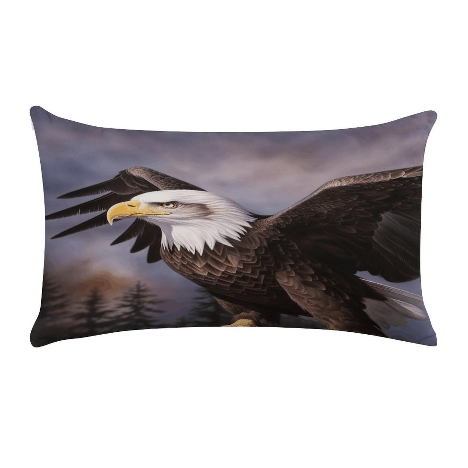 VstaDank Bald Eagle Throw Pillow Cover Rectangular Lumbar Throw Pillow Case Soft Farmhouse Accent Decorative Cushion Cases Short Plush Pillowcase with Zipper 12 X 20 Inch