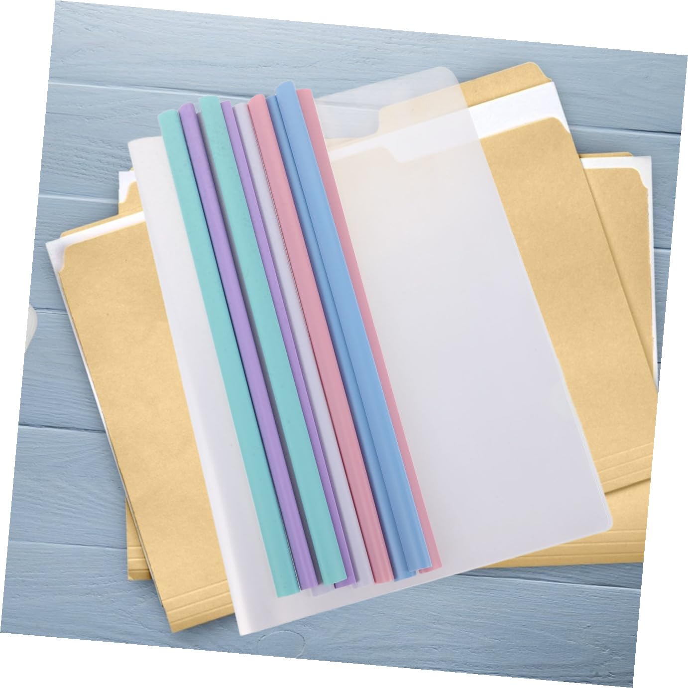 Cartelline a Leva in Plastica A4, 50 Pezzi, per Documenti | Organizzazione e Classificazione Rapida, Superficie Anti-spruzzo, Uso per Imprese e Presentazioni Colore Casuale