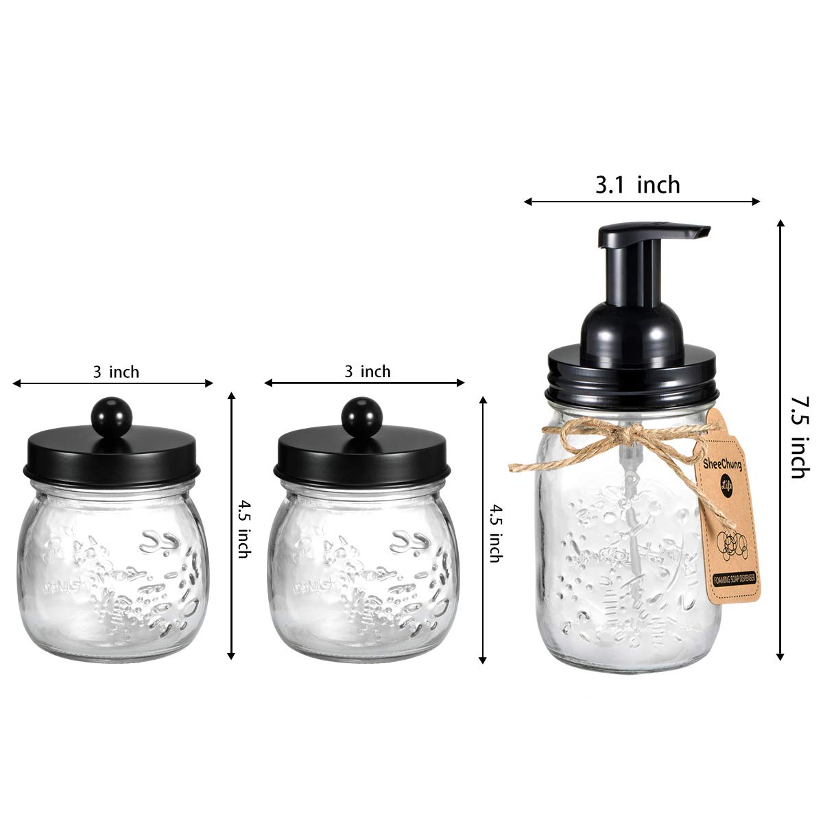 Mason Jar Bathroom Accessories Set Mason Jar Foaming Hand Soap