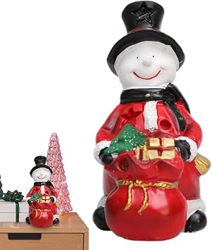 Christmas Table Figurines | Holiday Resin Statue Decor - Snowman Santa Claus Indoor Figurines - for Indoor Desktop Bookshelf Mantel Entryway Dining Table Bedside Holiday