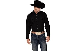Stetson Black Fancy Front and Back Yoke Mens Western Snap Shirt