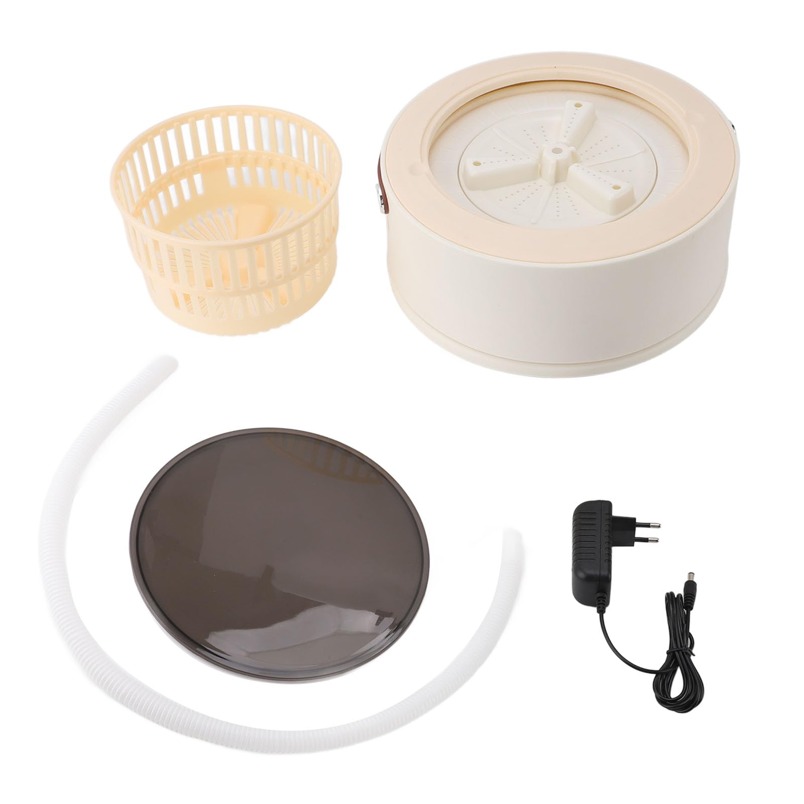 Fdit Tragbare Waschmaschine 8L mit Schleuder und Ablaufkorb, Waschtrockner-Kombination for Camping Reise Apartment Wohnheim (EU-Stecker)